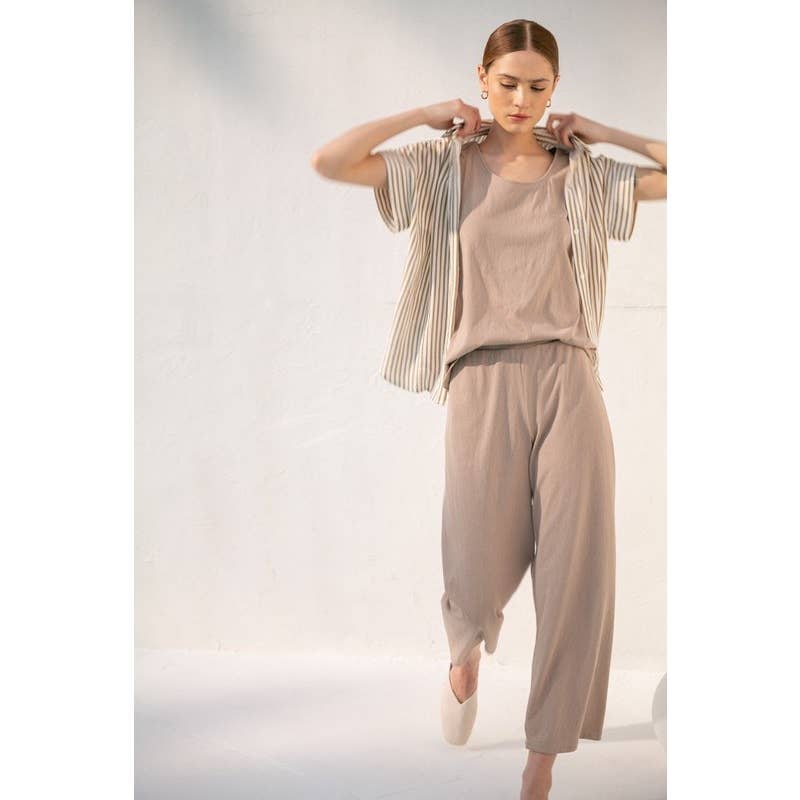 KNIT PANTS: Taupe - XAYUYUE