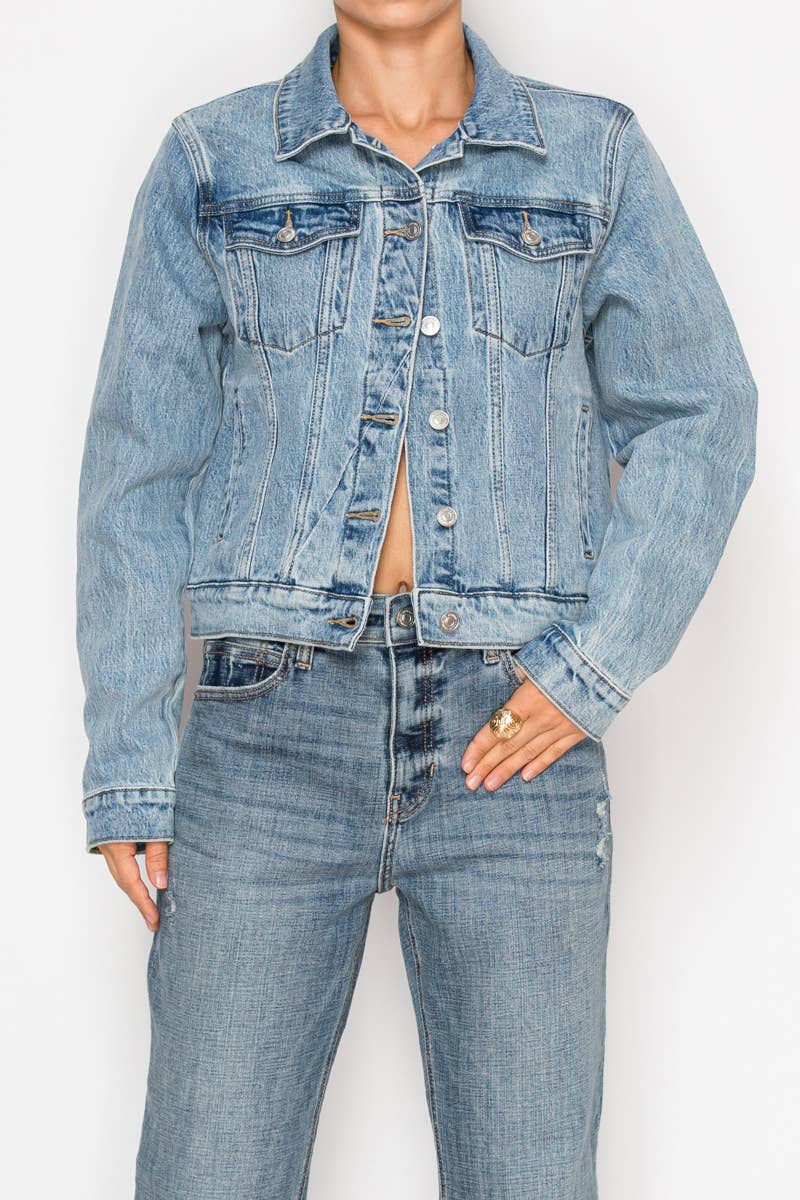 CLASSIC TRUCKER DENIM JACKET - XAYUYUE