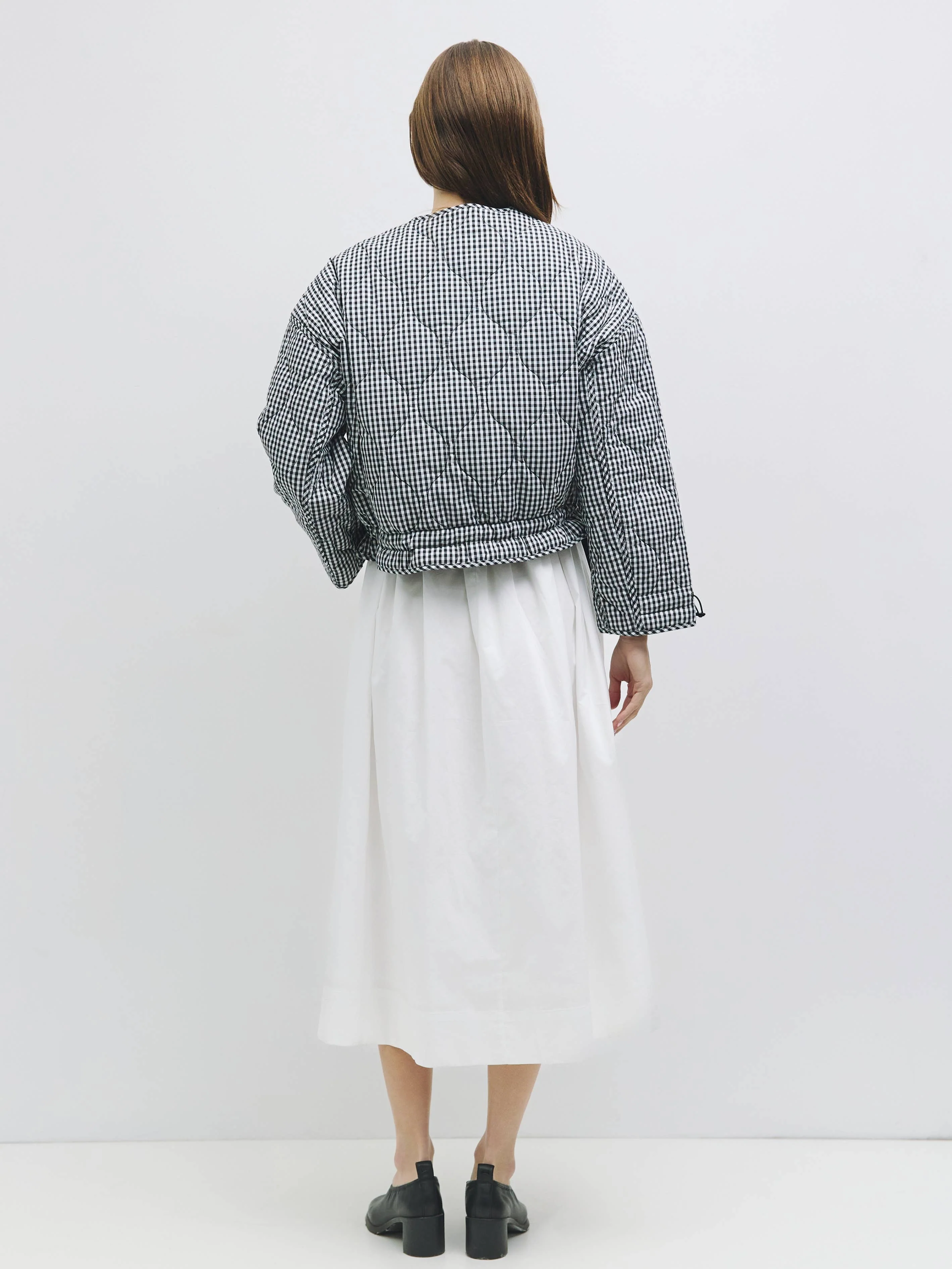 The Rochelle Jacket | Women's Quilted Gingham Jacket: Black - XAYUYUE