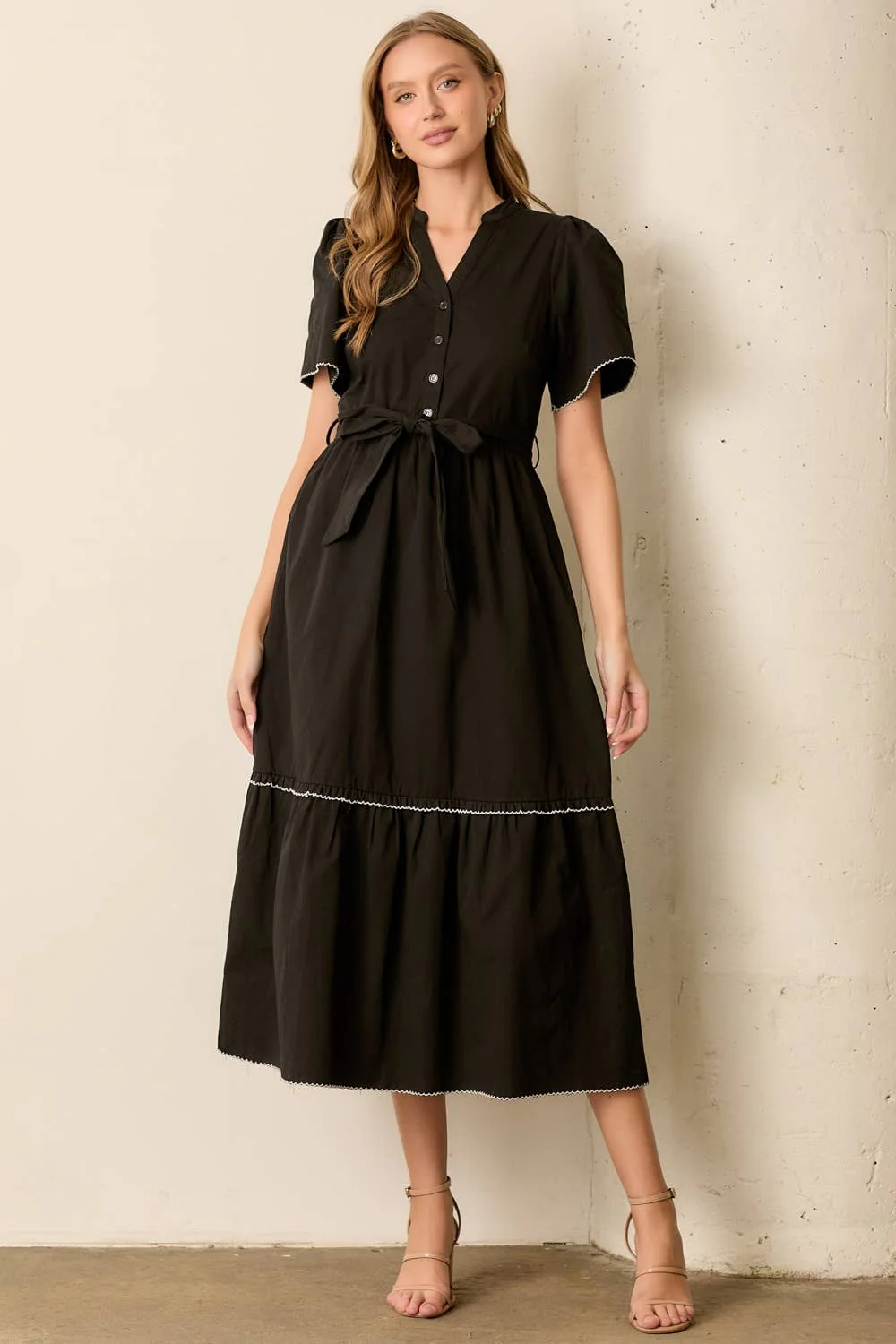 Waist Tie Maxi Dress - XAYUYUE