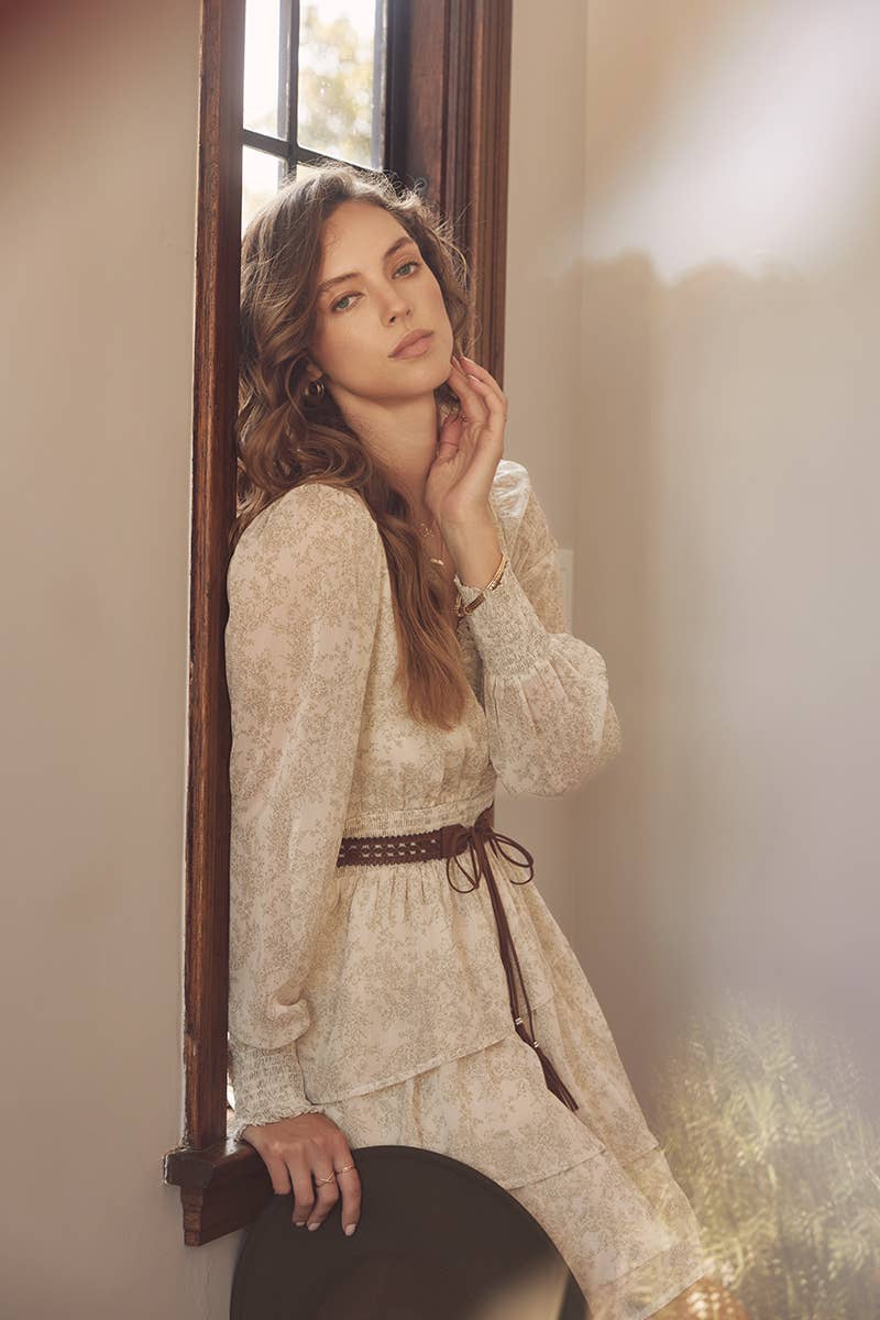 ROMANTIC IN EVERY WAY FLORAL TIERED RUFFLE MINI DRESS - XAYUYUE