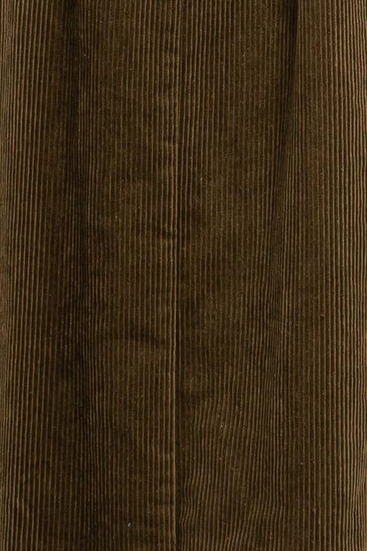 SOLID CORDUROY MIDI SKIRT W/ PLEATED DETAILS: OLIVE - XAYUYUE