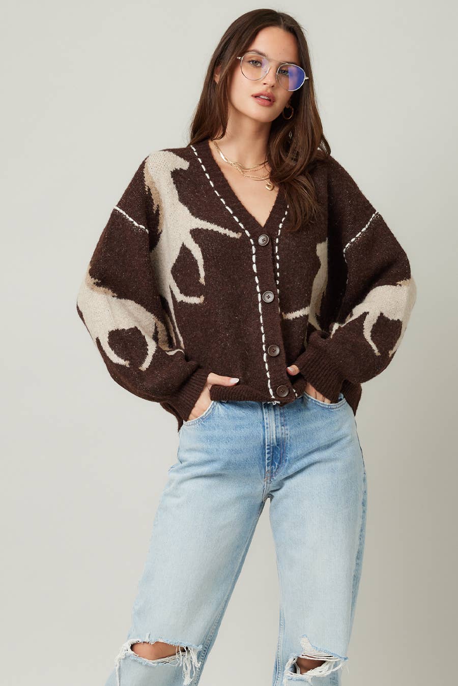 Fall Top Rated Knit Horse Cozy Cardigan - XAYUYUE