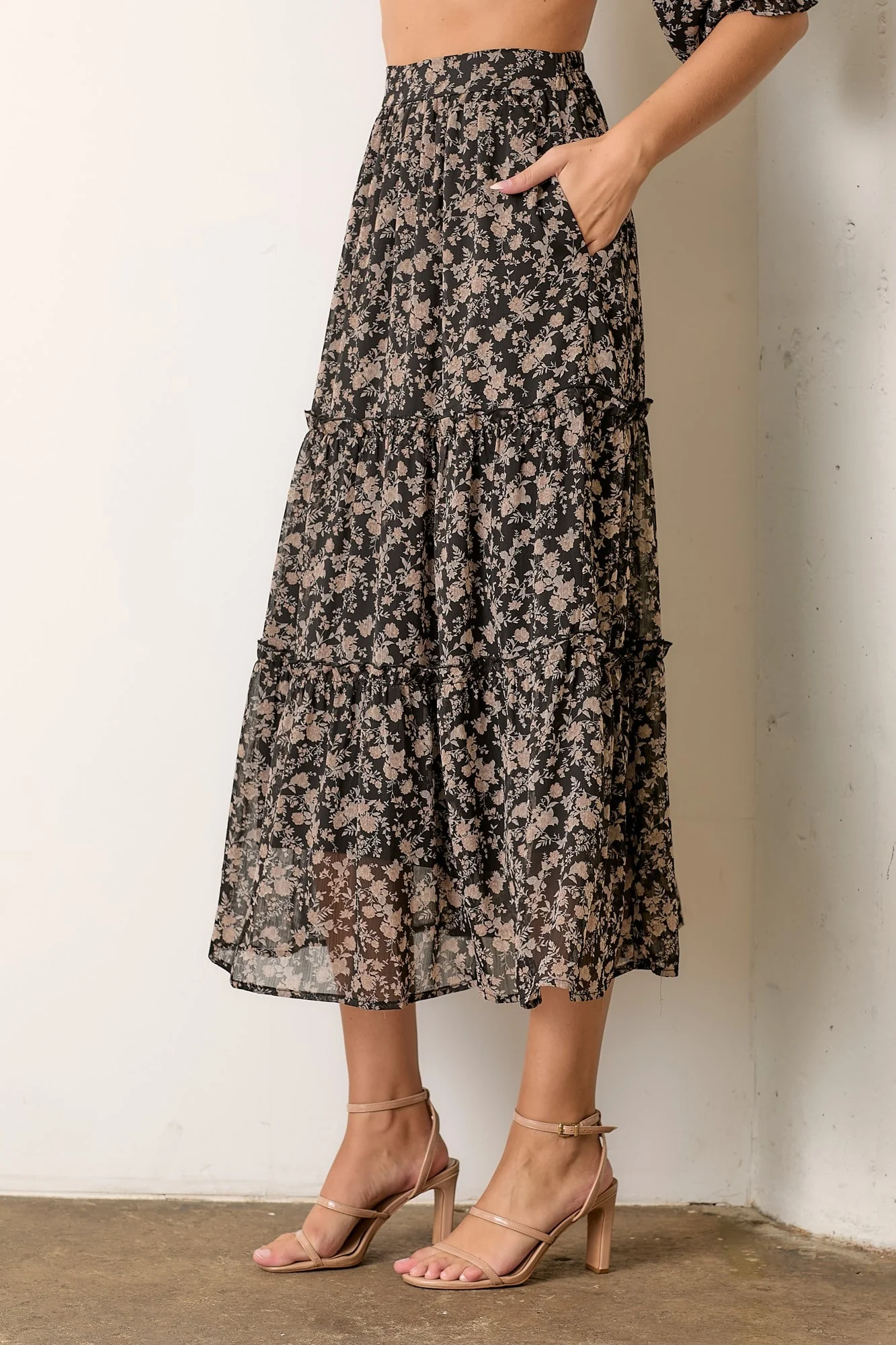 Floral Maxi Skirt, Extended Sizes - XAYUYUE