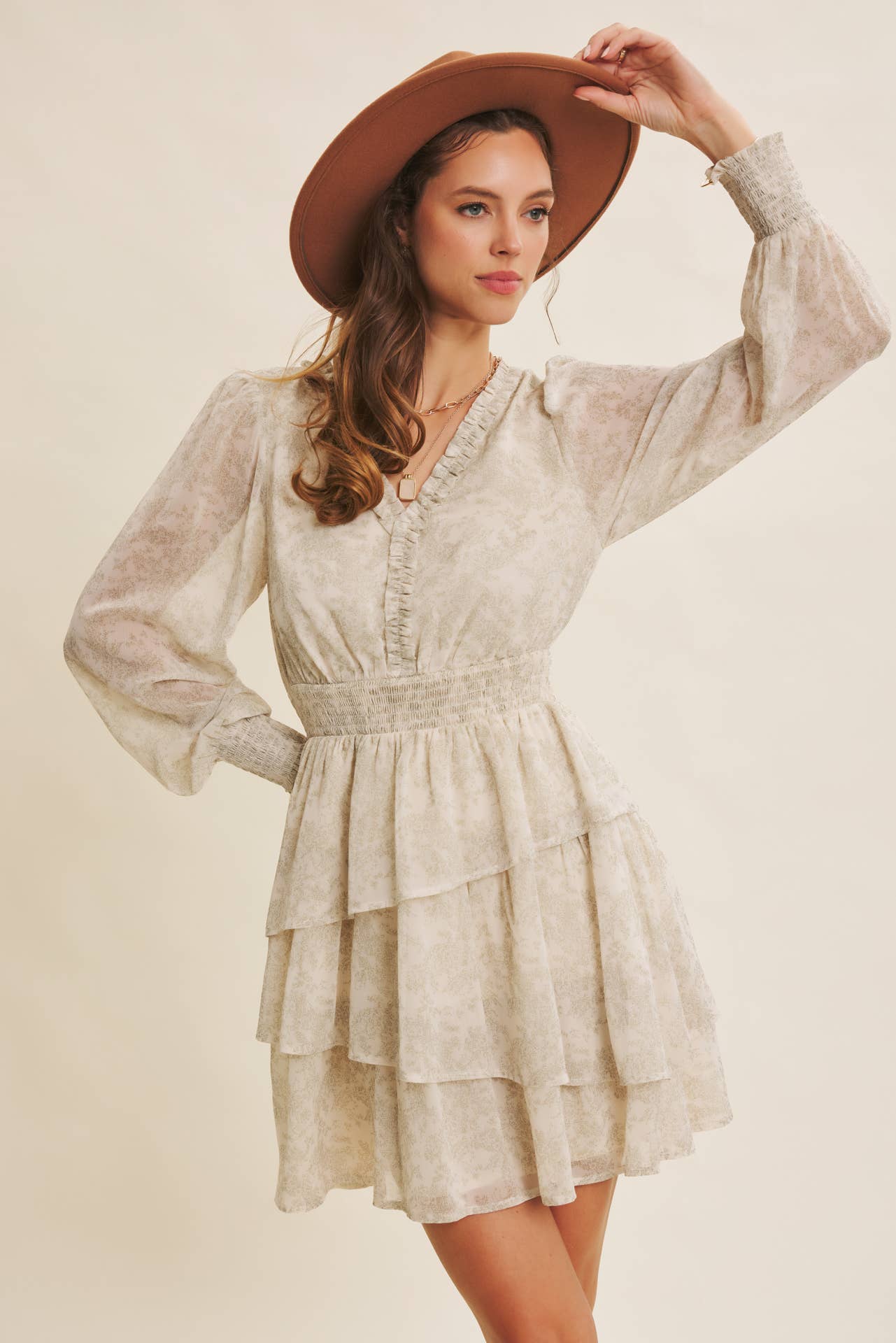 ROMANTIC IN EVERY WAY FLORAL TIERED RUFFLE MINI DRESS - XAYUYUE