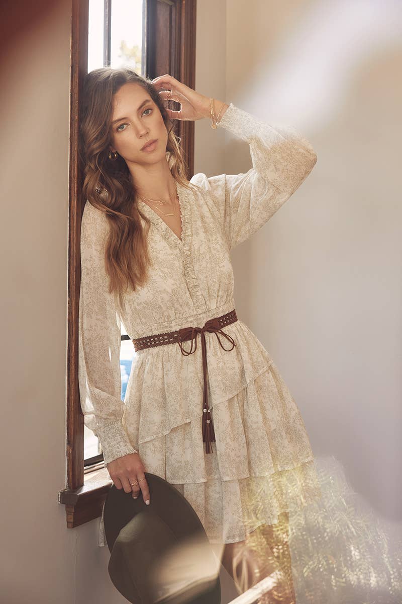 ROMANTIC IN EVERY WAY FLORAL TIERED RUFFLE MINI DRESS - XAYUYUE