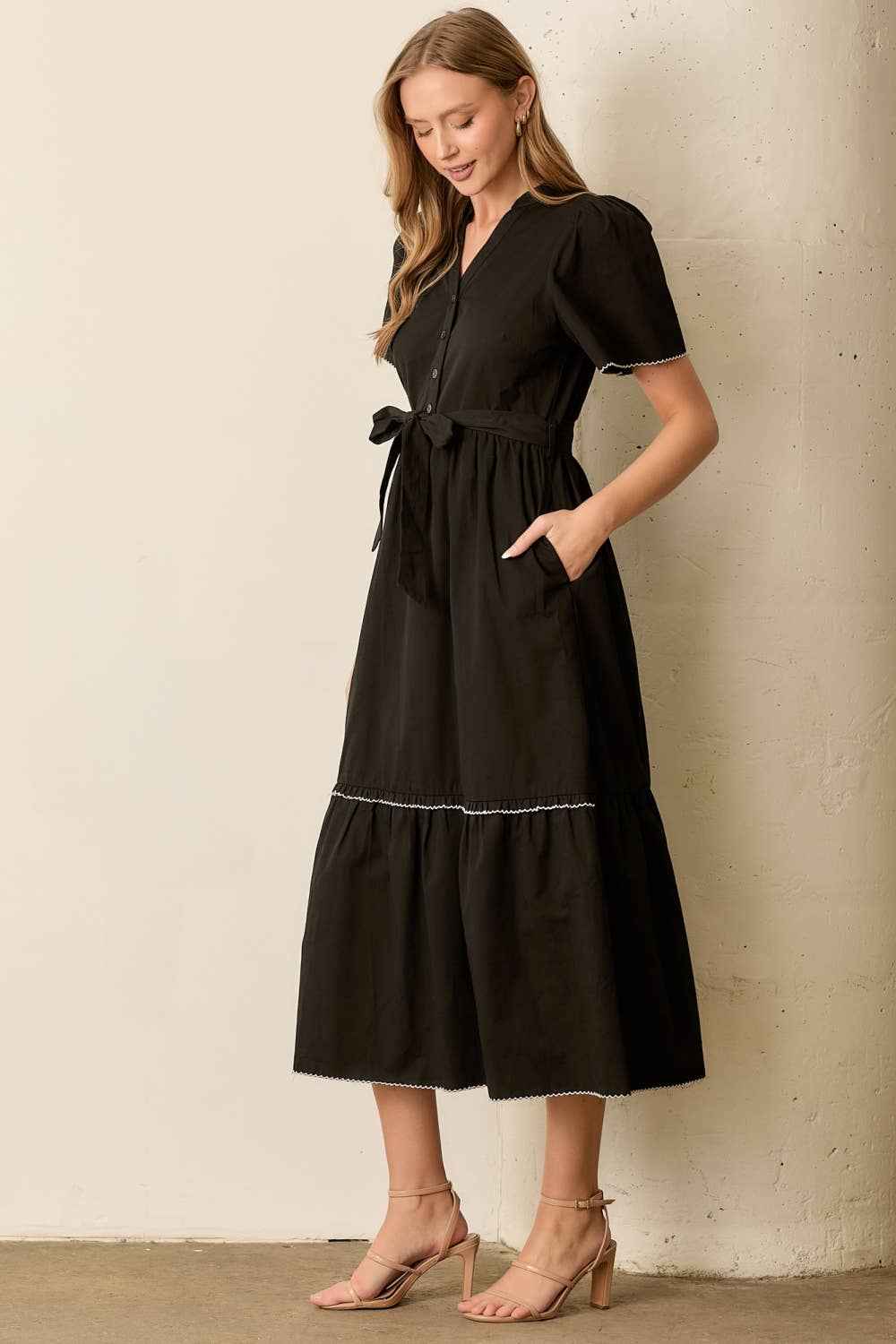 Waist Tie Maxi Dress - XAYUYUE