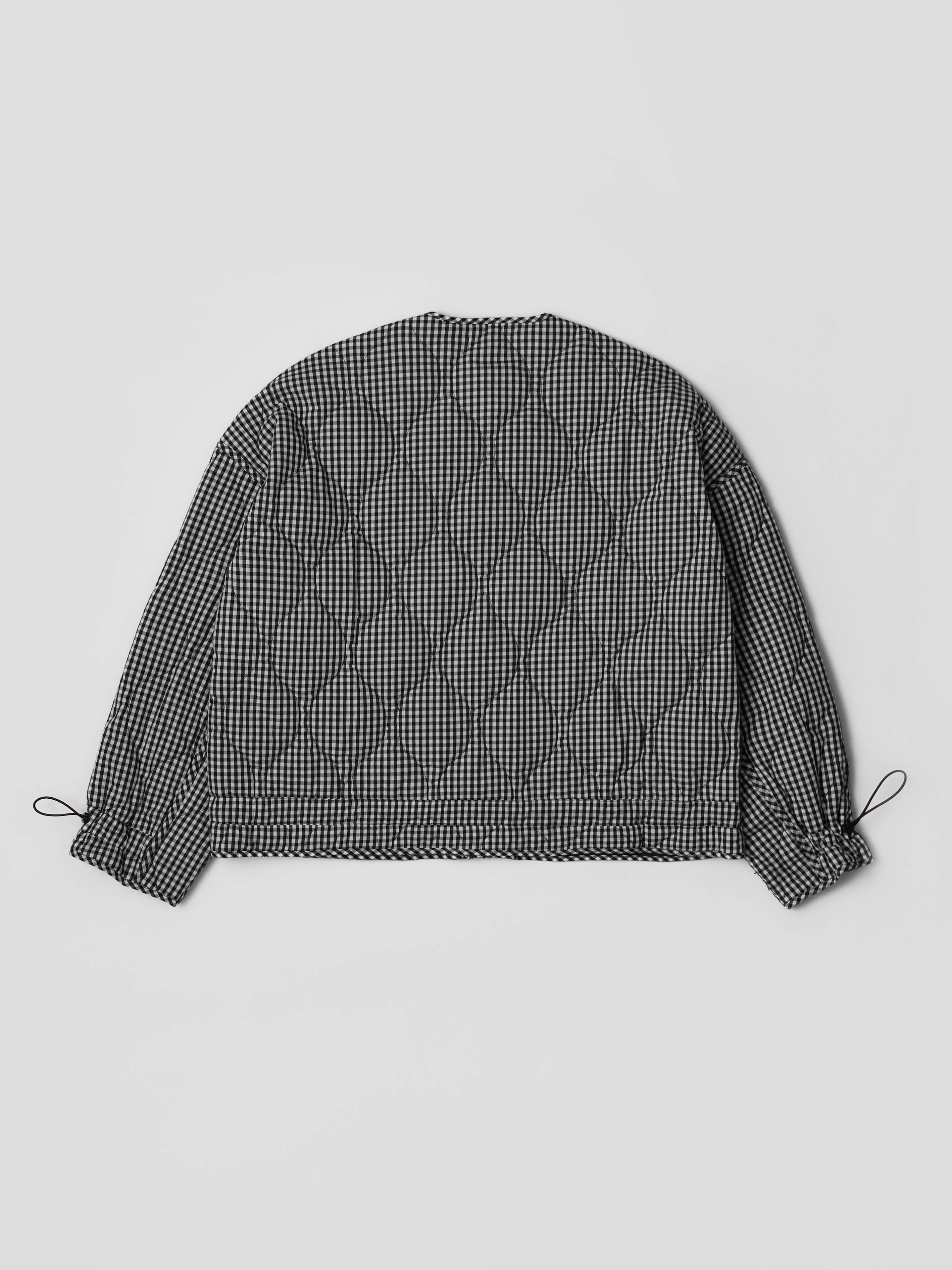 The Rochelle Jacket | Women's Quilted Gingham Jacket: Black - XAYUYUE