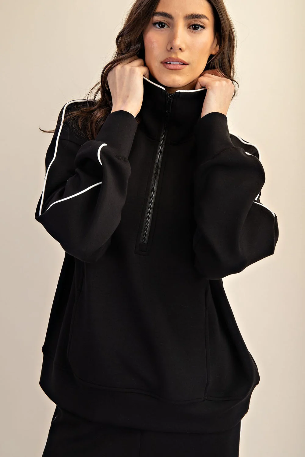 Scuba Quarter Zip Sweater - XAYUYUE