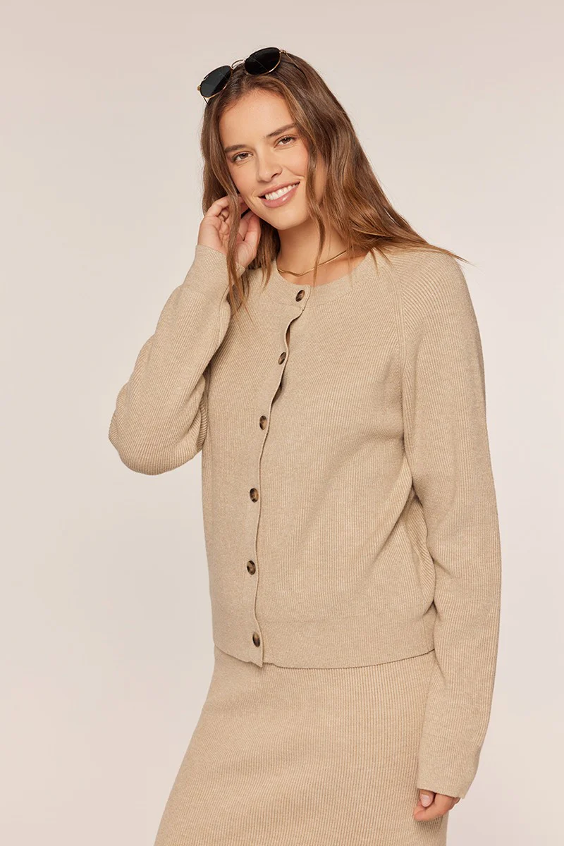 Ribbed Button Sweater Skirt Set - XAYUYUE