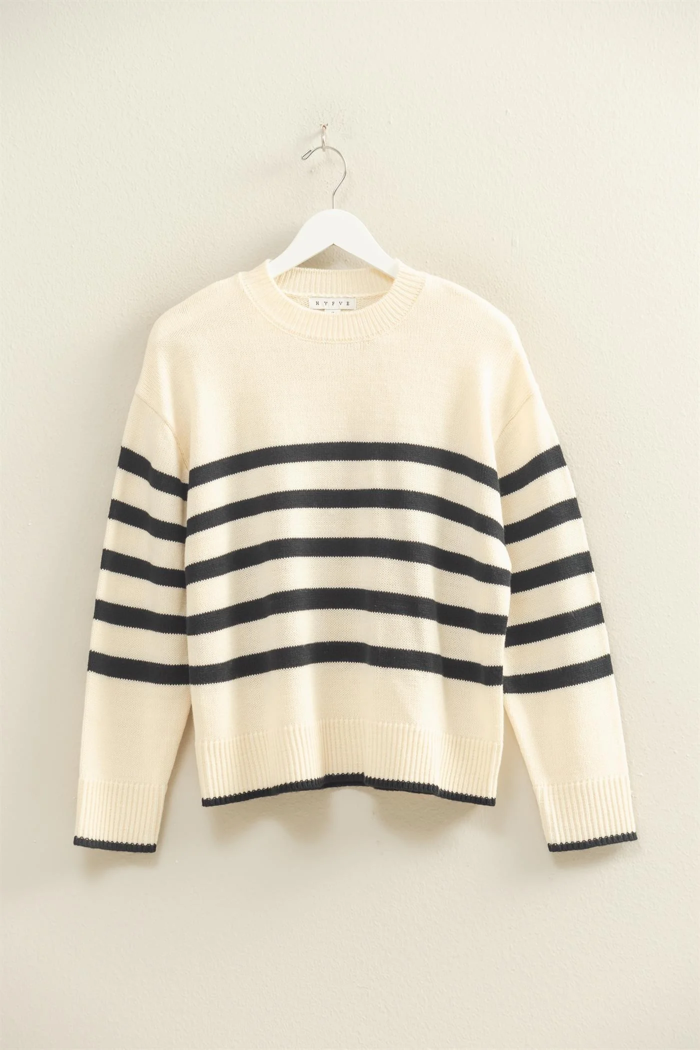 Striped Casual Crew Neck Soft Sweater - XAYUYUE