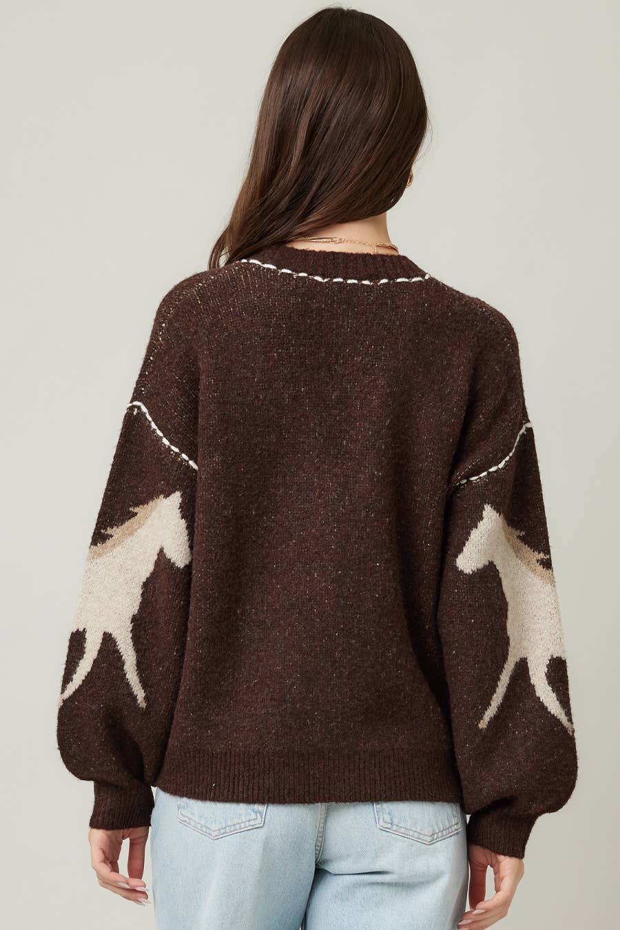 Fall Top Rated Knit Horse Cozy Cardigan - XAYUYUE