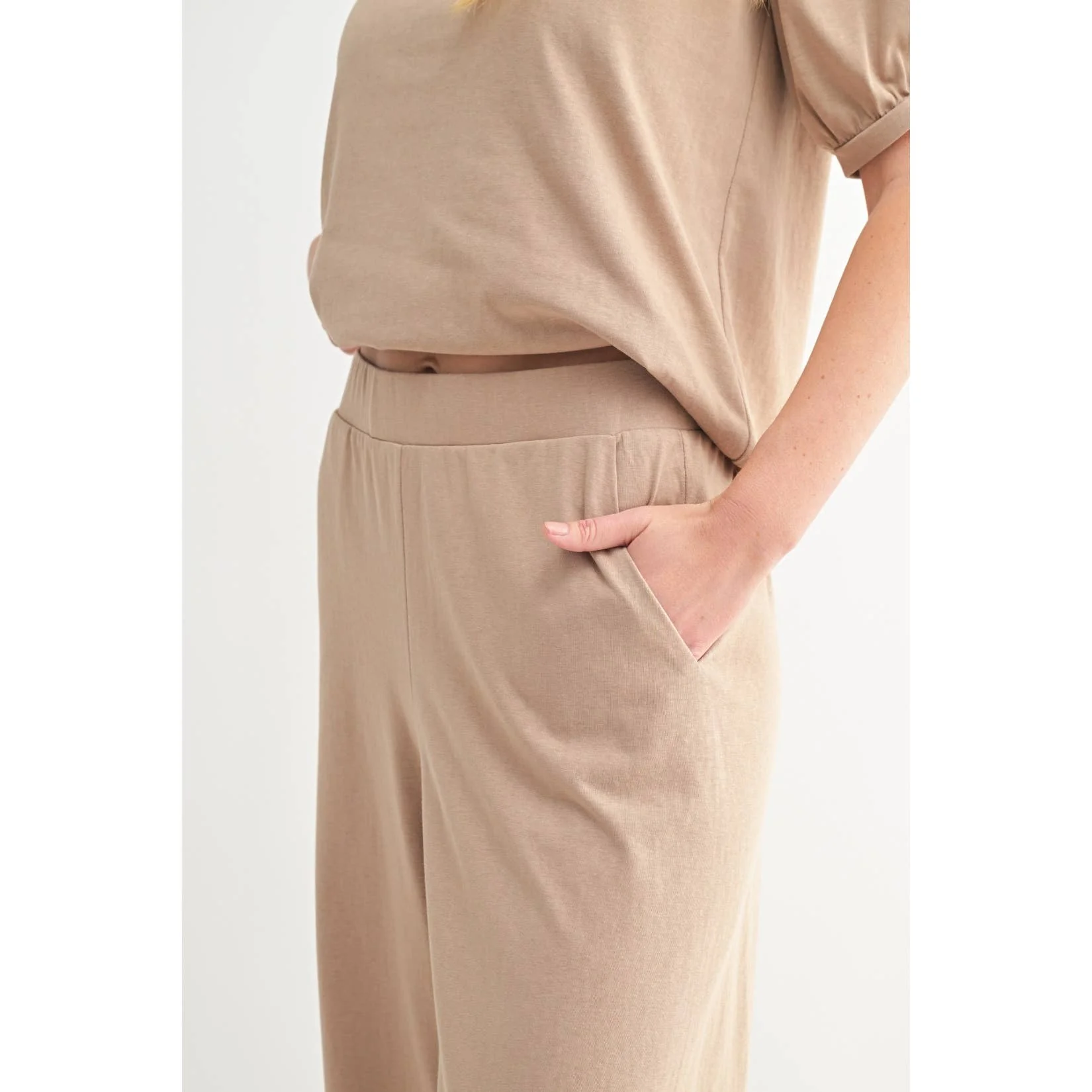 KNIT PANTS: Taupe - XAYUYUE