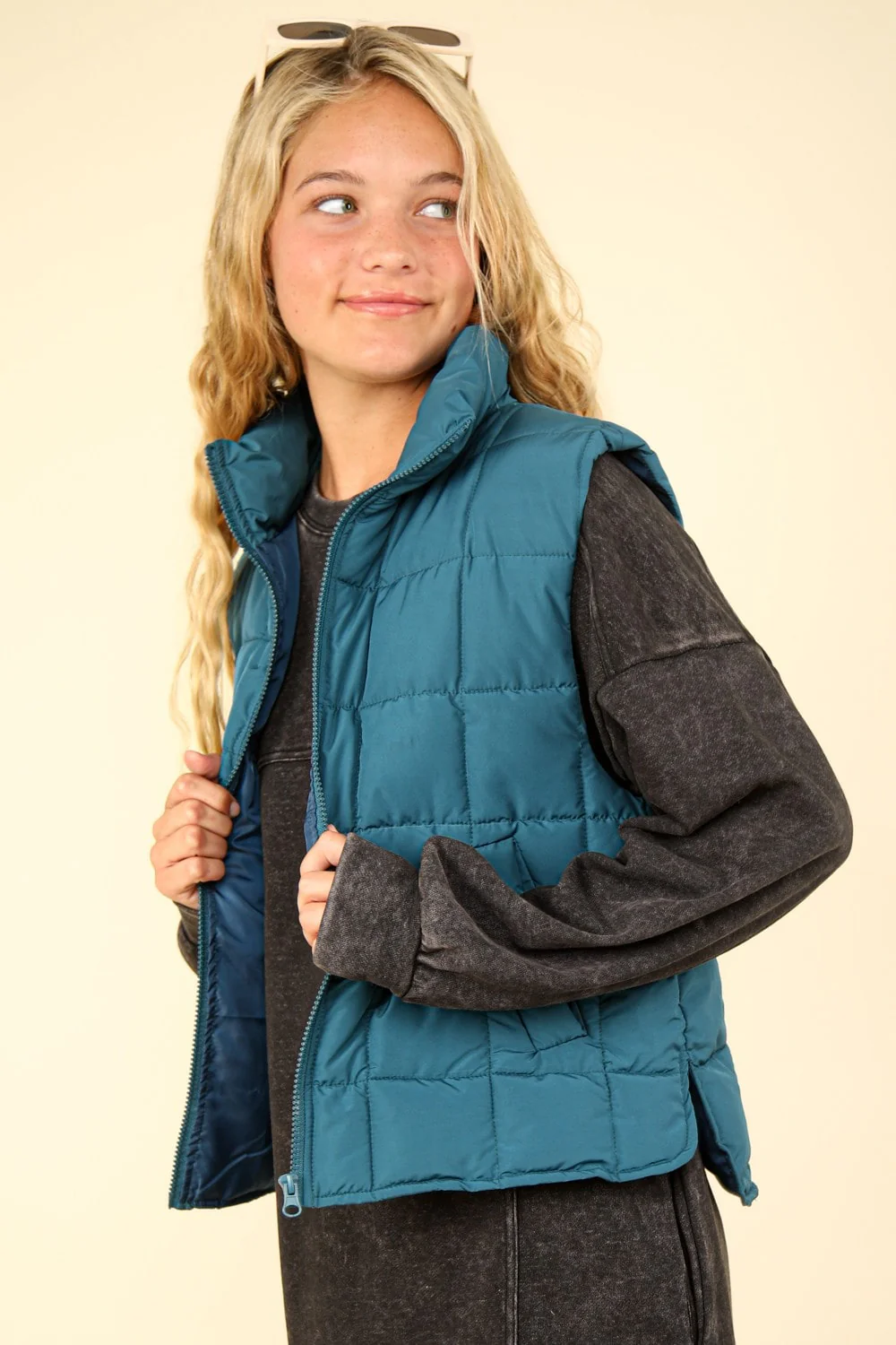 Solid Puffer Padded Warm Vest - XAYUYUE