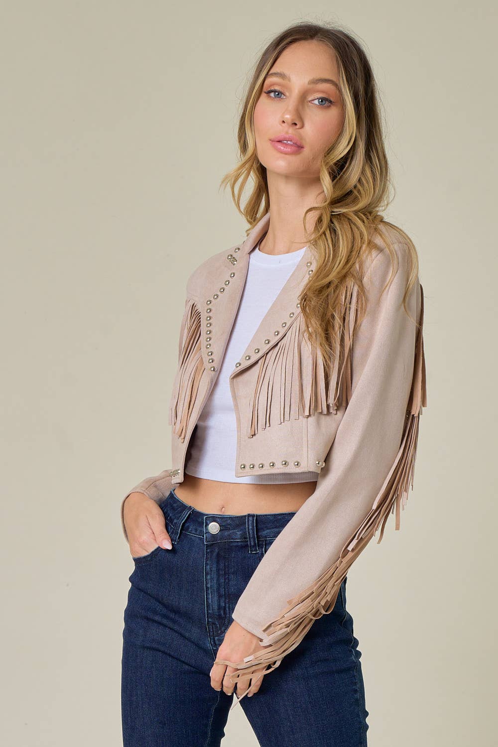 Fringe Stud Jacket - XAYUYUE
