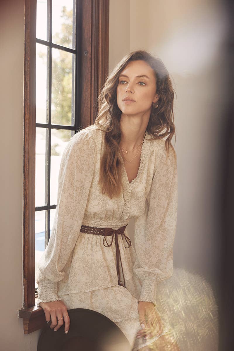 ROMANTIC IN EVERY WAY FLORAL TIERED RUFFLE MINI DRESS - XAYUYUE