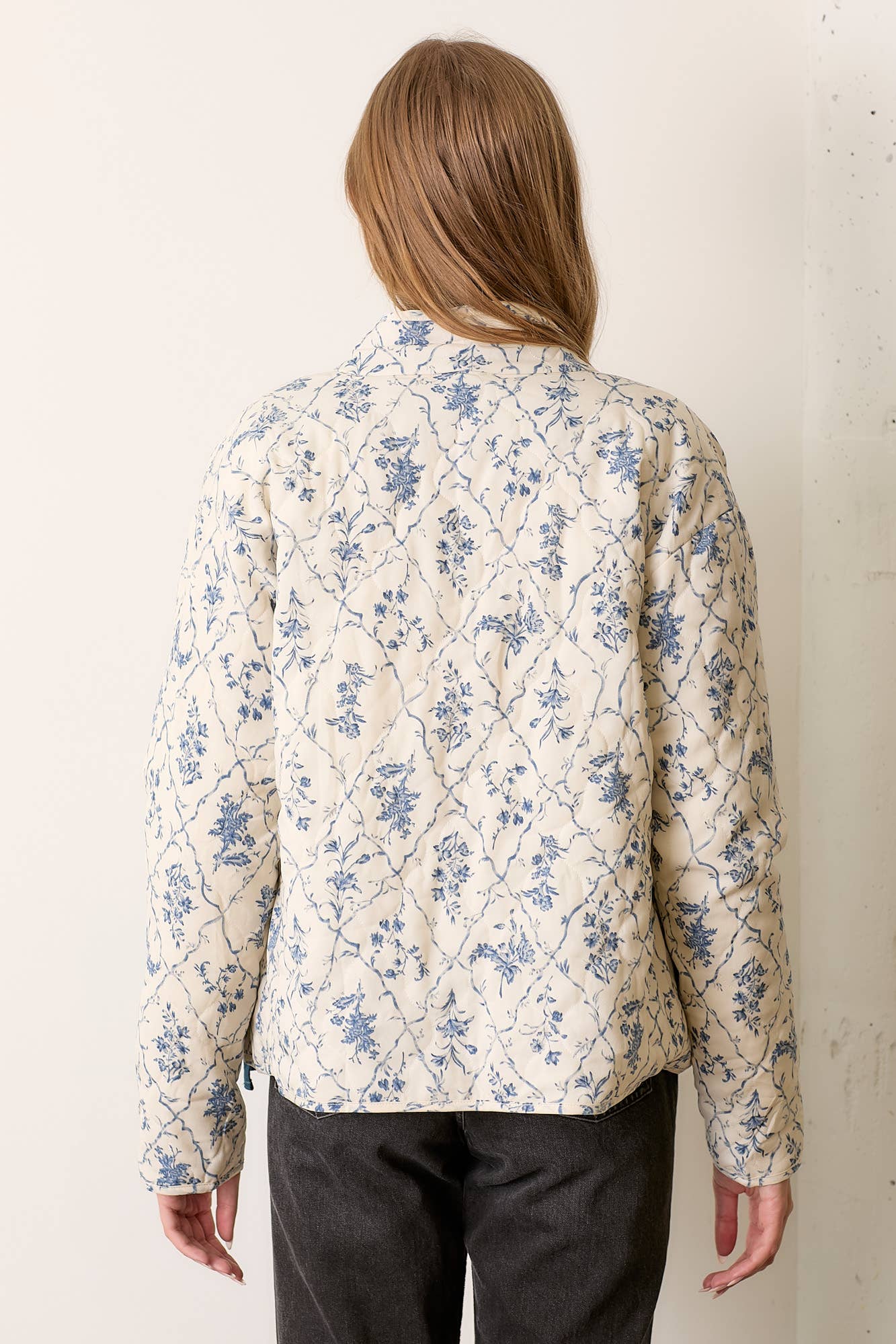 PRINTED PATTERN PADDED JACKET: CREAM MULTI / M - XAYUYUE