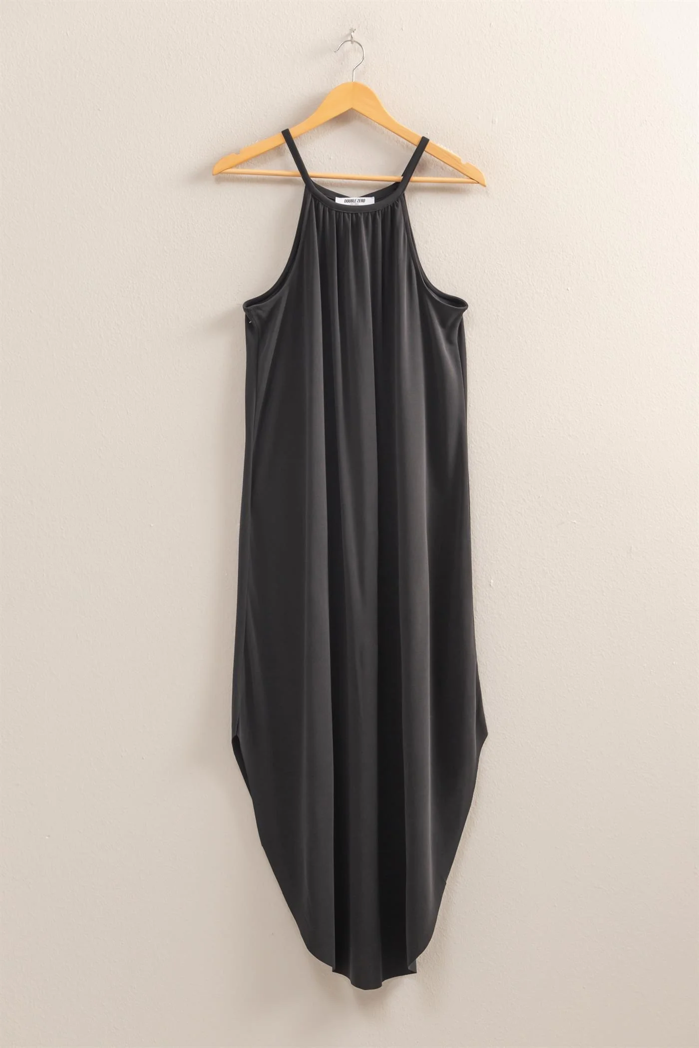 Halter Neck Asymmetrical Midi Dress - XAYUYUE
