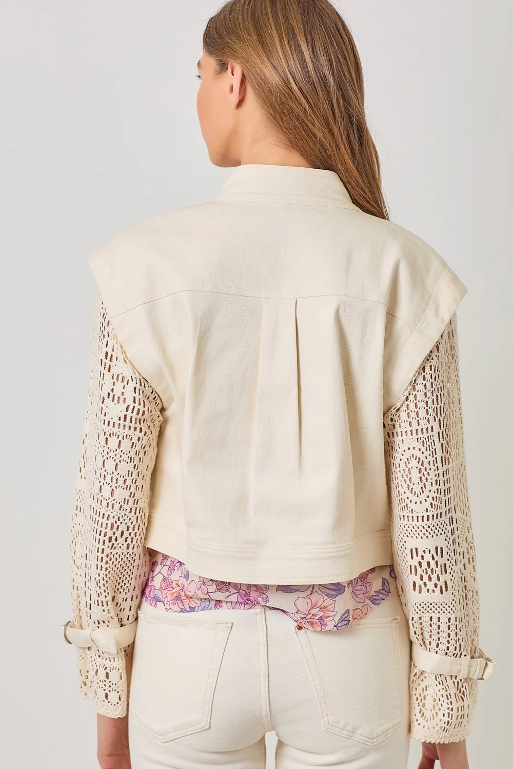 Crochet Sleeve Utility Jacket - XAYUYUE