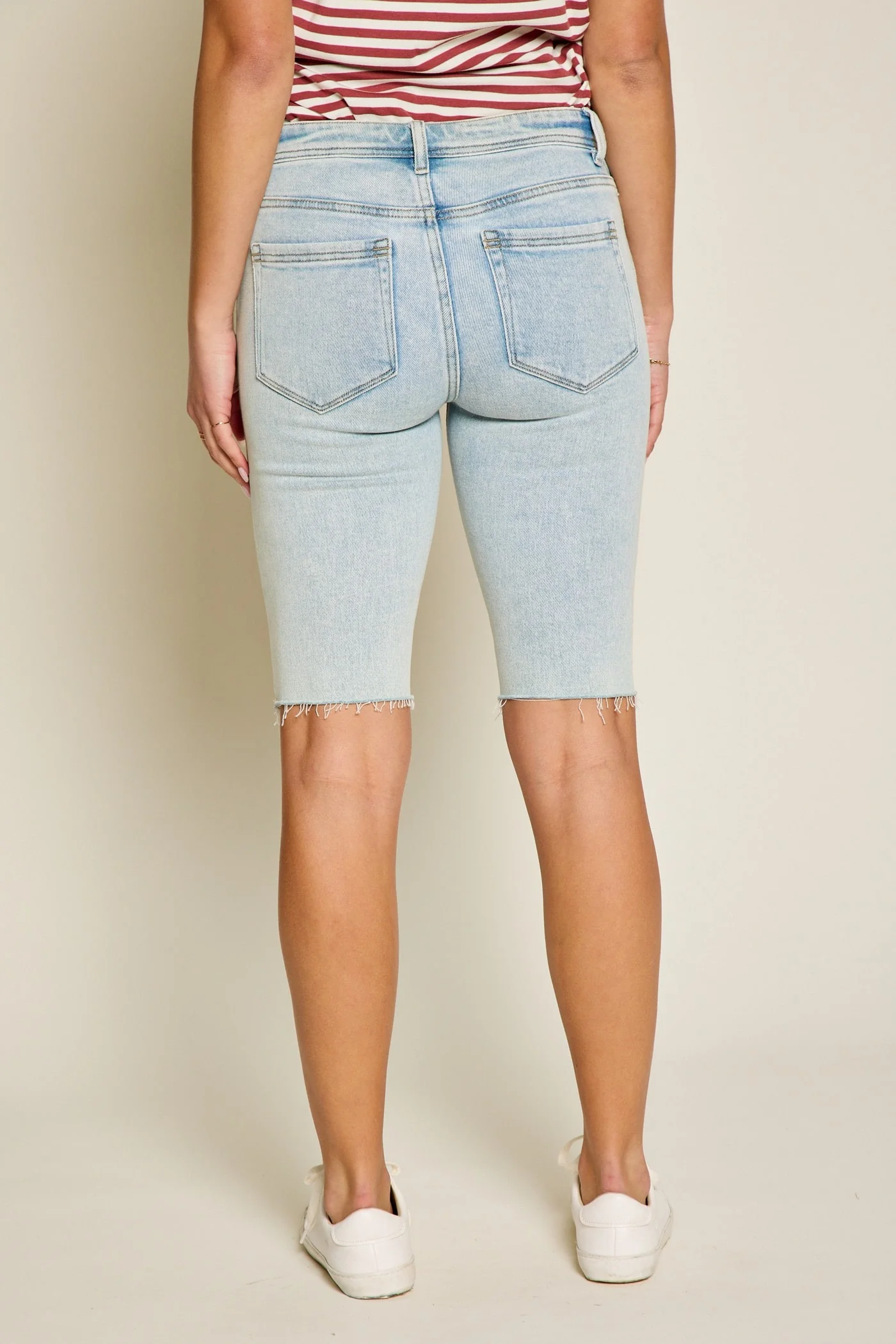 Mid Rise Skinny Bermuda Jeans - XAYUYUE
