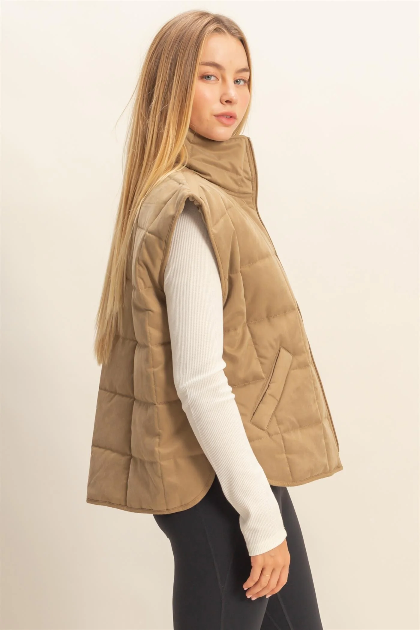 Quilted Zip-front Vest Jacket - XAYUYUE