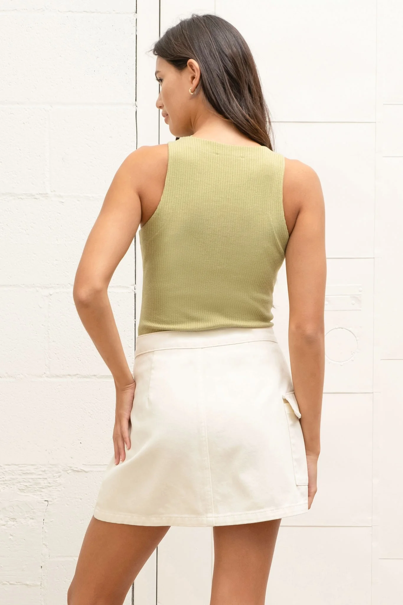 Fitted Sweater Knit Tank Top - XAYUYUE