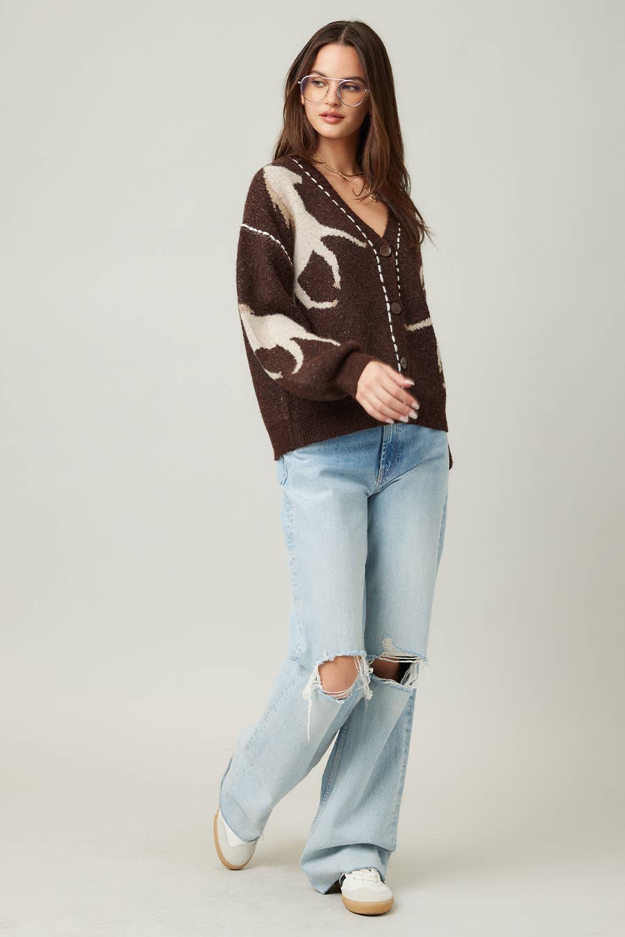 Fall Top Rated Knit Horse Cozy Cardigan - XAYUYUE