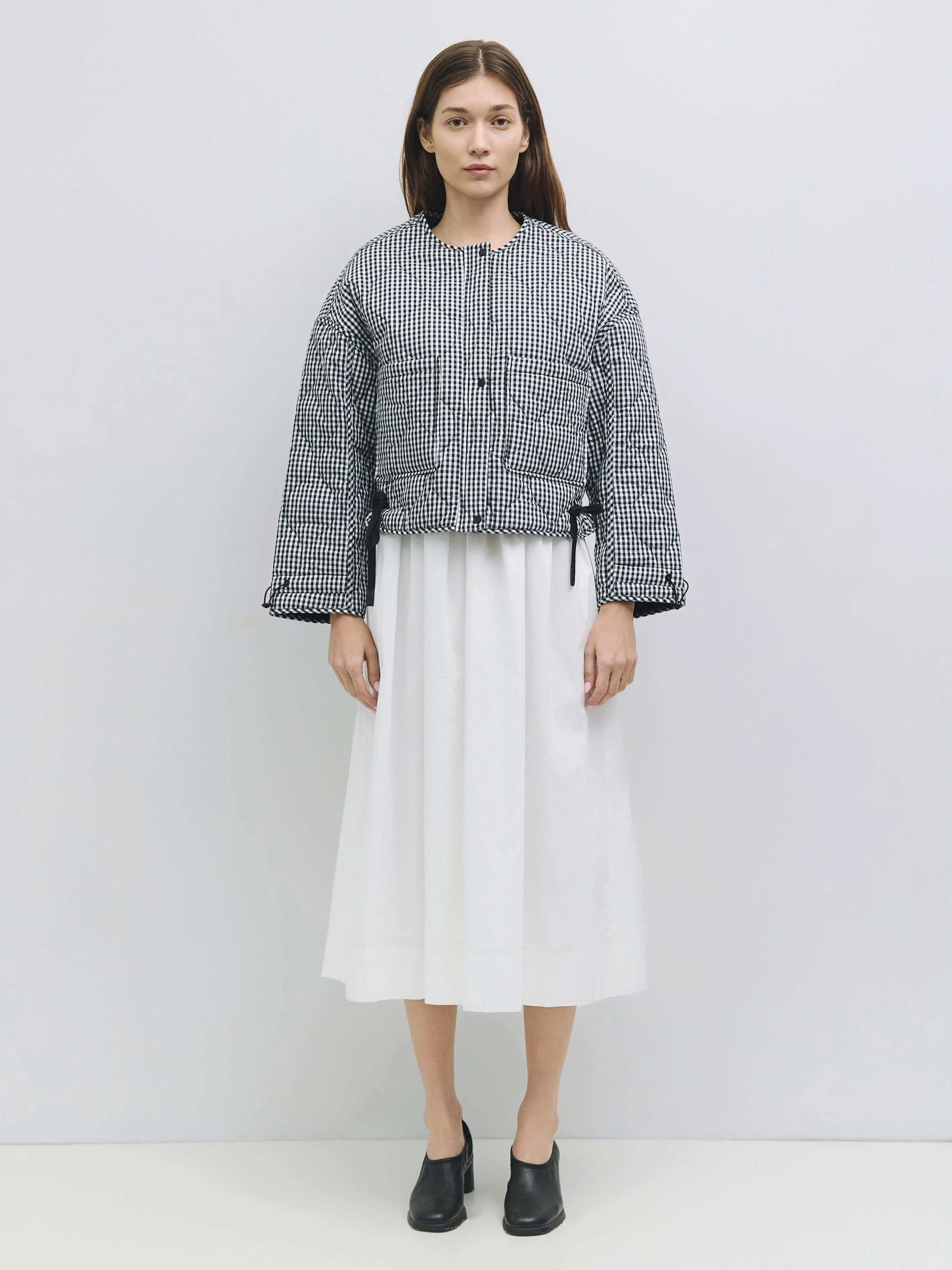 The Rochelle Jacket | Women's Quilted Gingham Jacket: Black - XAYUYUE