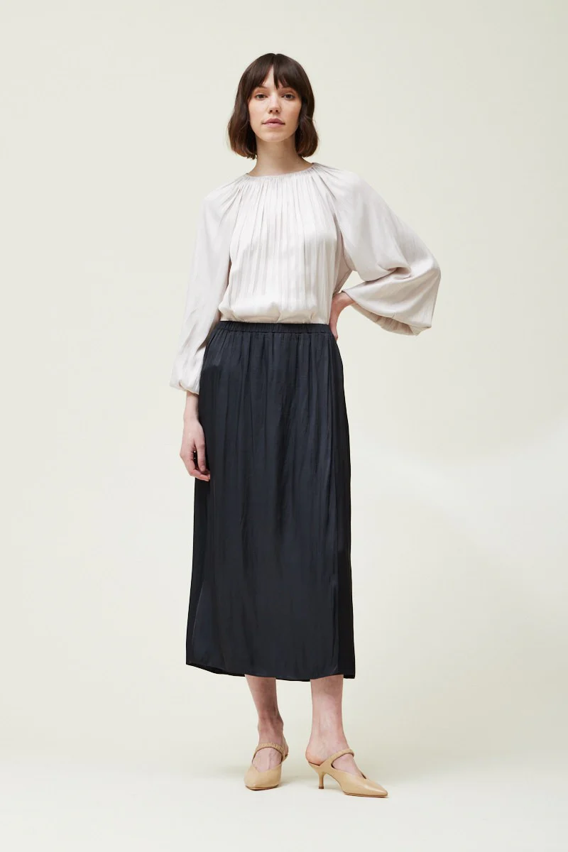 Overlap Satin Skirt - XAYUYUE