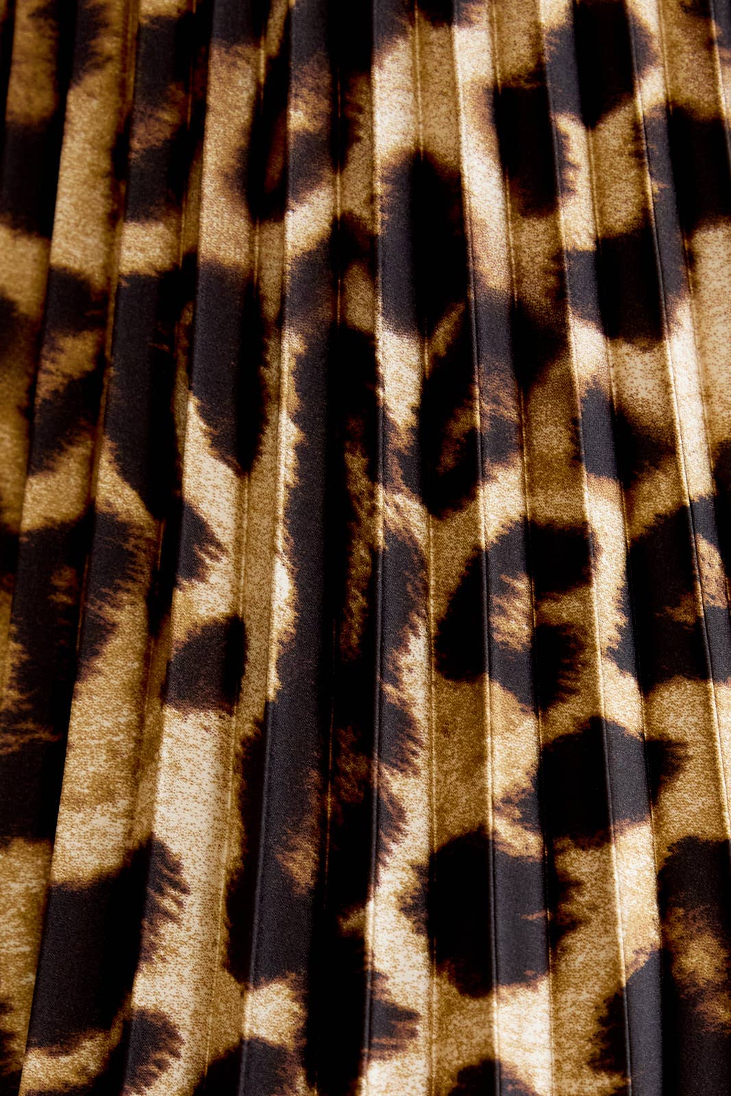 Animal Print Pleated Midi Skirt - XAYUYUE