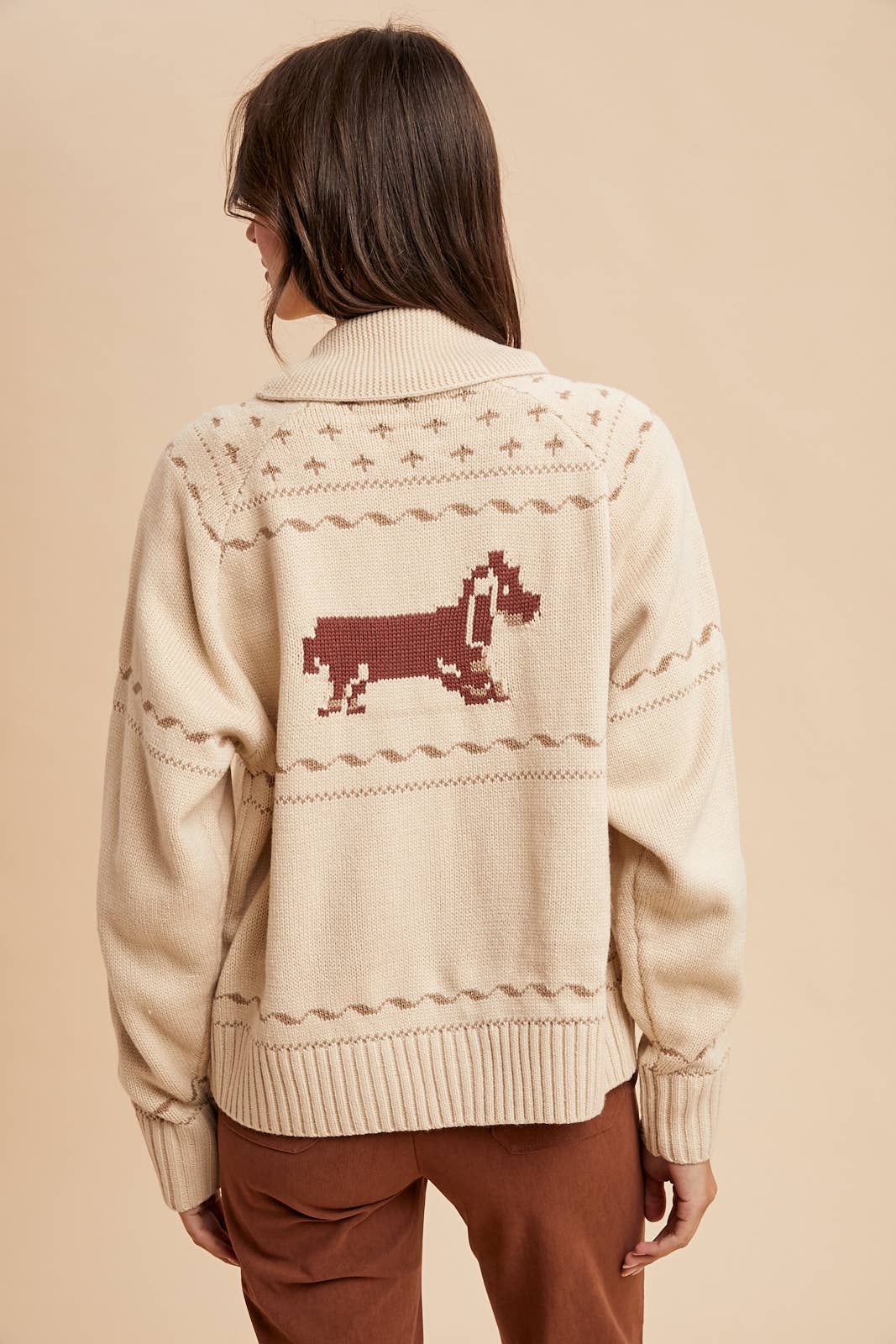 Dachsund Zip Up Cardigan - XAYUYUE