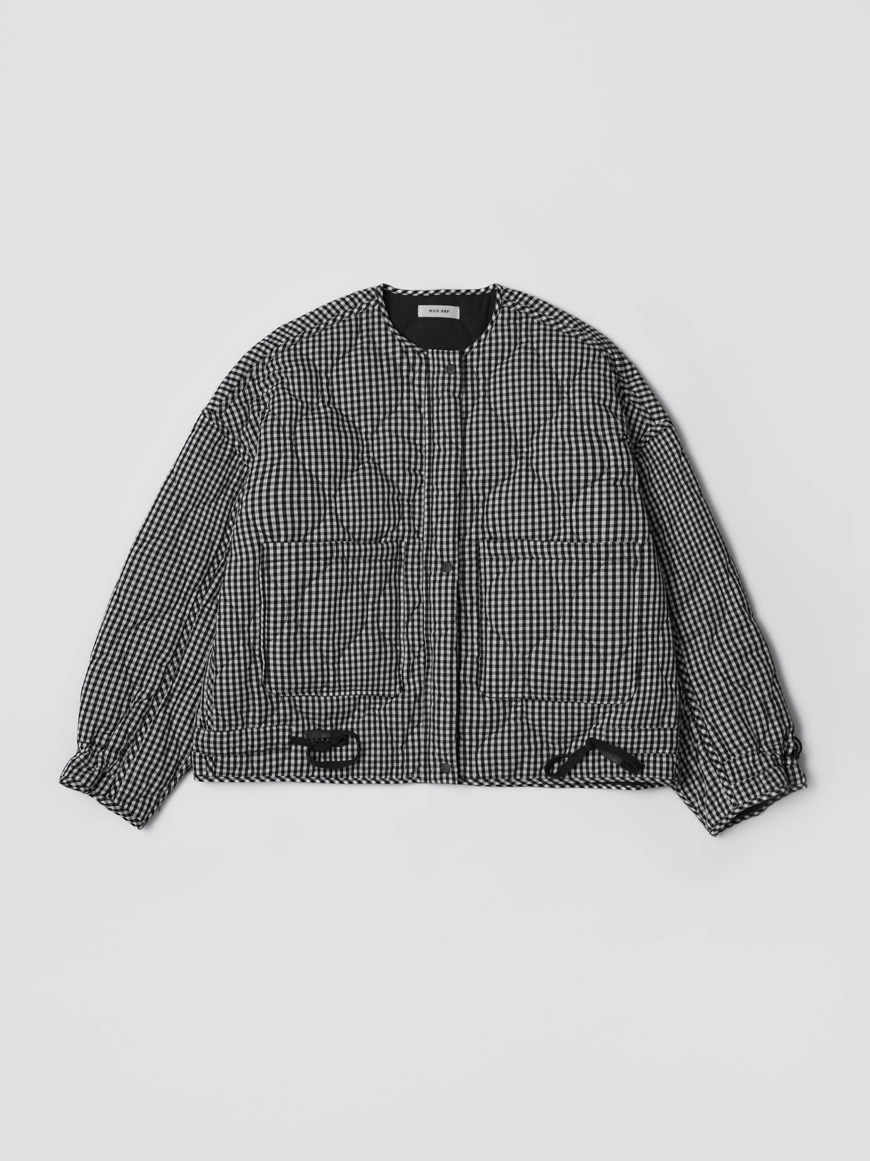 The Rochelle Jacket | Women's Quilted Gingham Jacket: Black - XAYUYUE