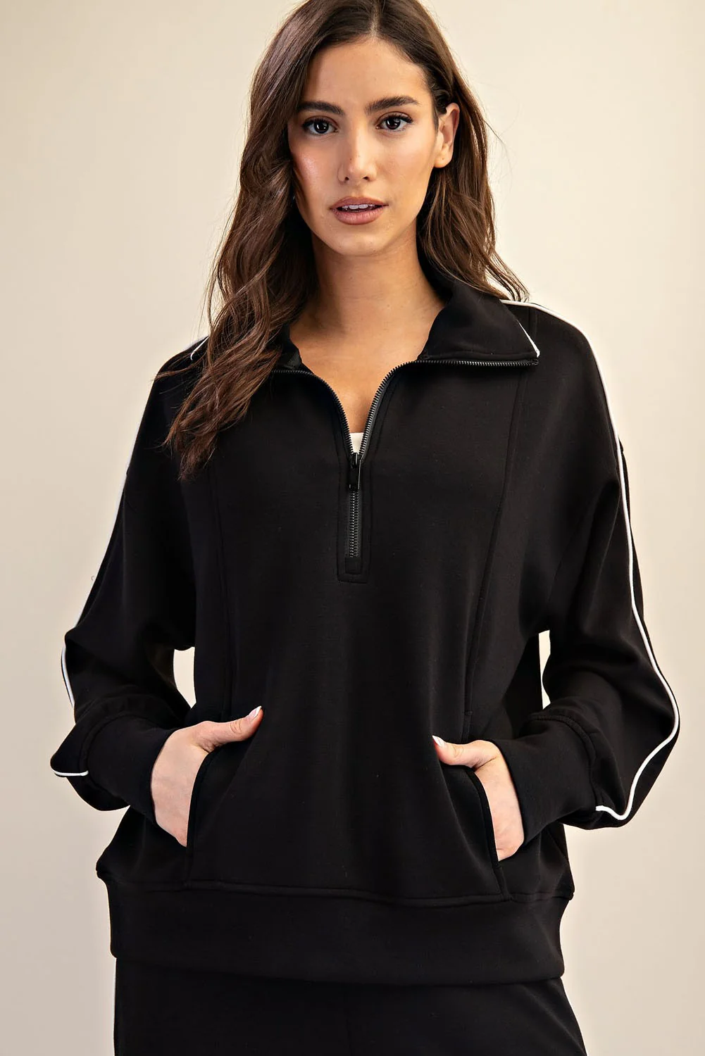 Scuba Quarter Zip Sweater - XAYUYUE