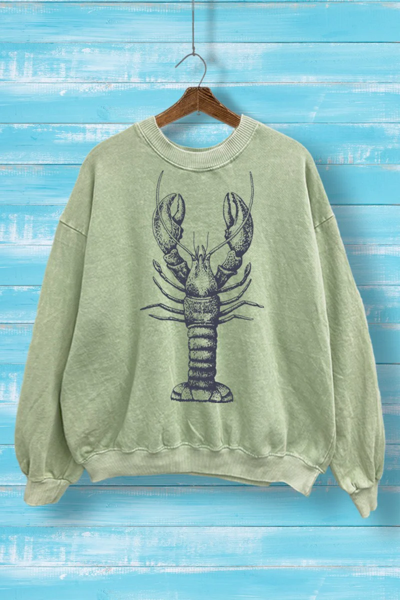 Lobster Graphic Printed Sweater - XAYUYUE