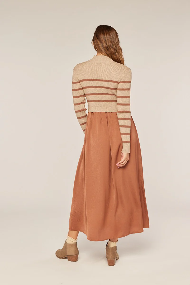 Satin Sweater Mixed Dress - XAYUYUE