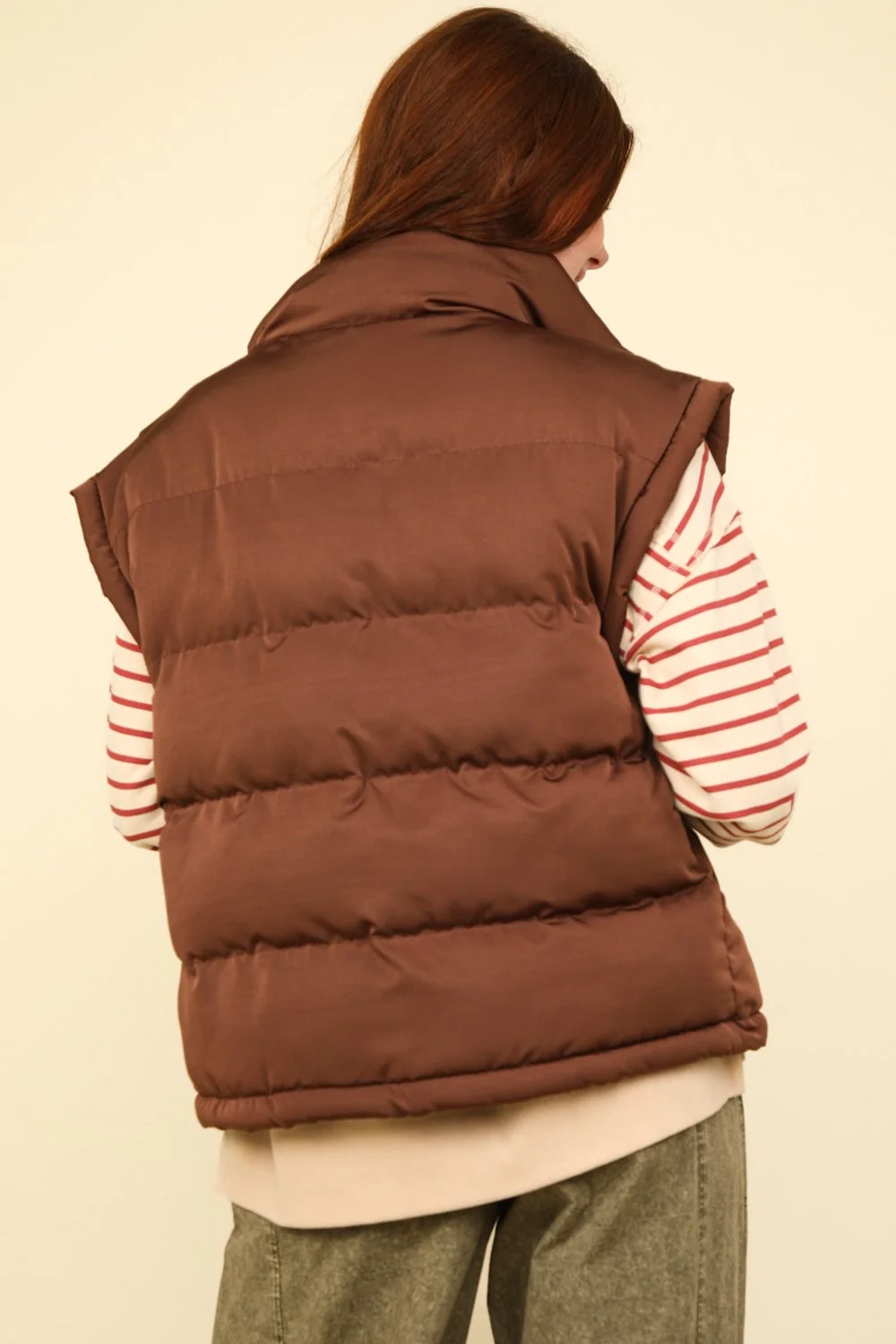 High Neck Casual Comfy Puffer Vest - XAYUYUE