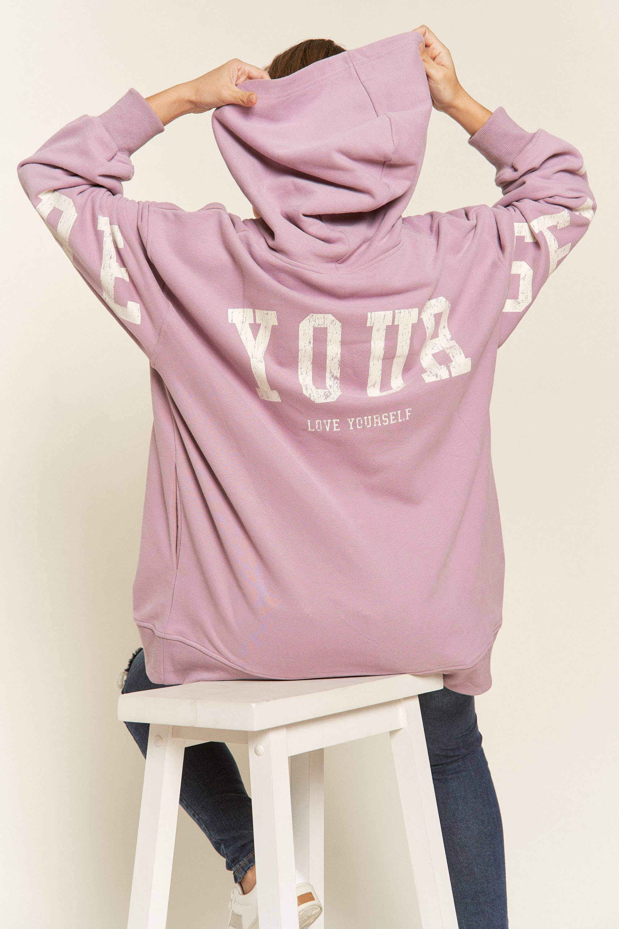 BE YOURSELF HOODIE SWEATER : Lavender - XAYUYUE