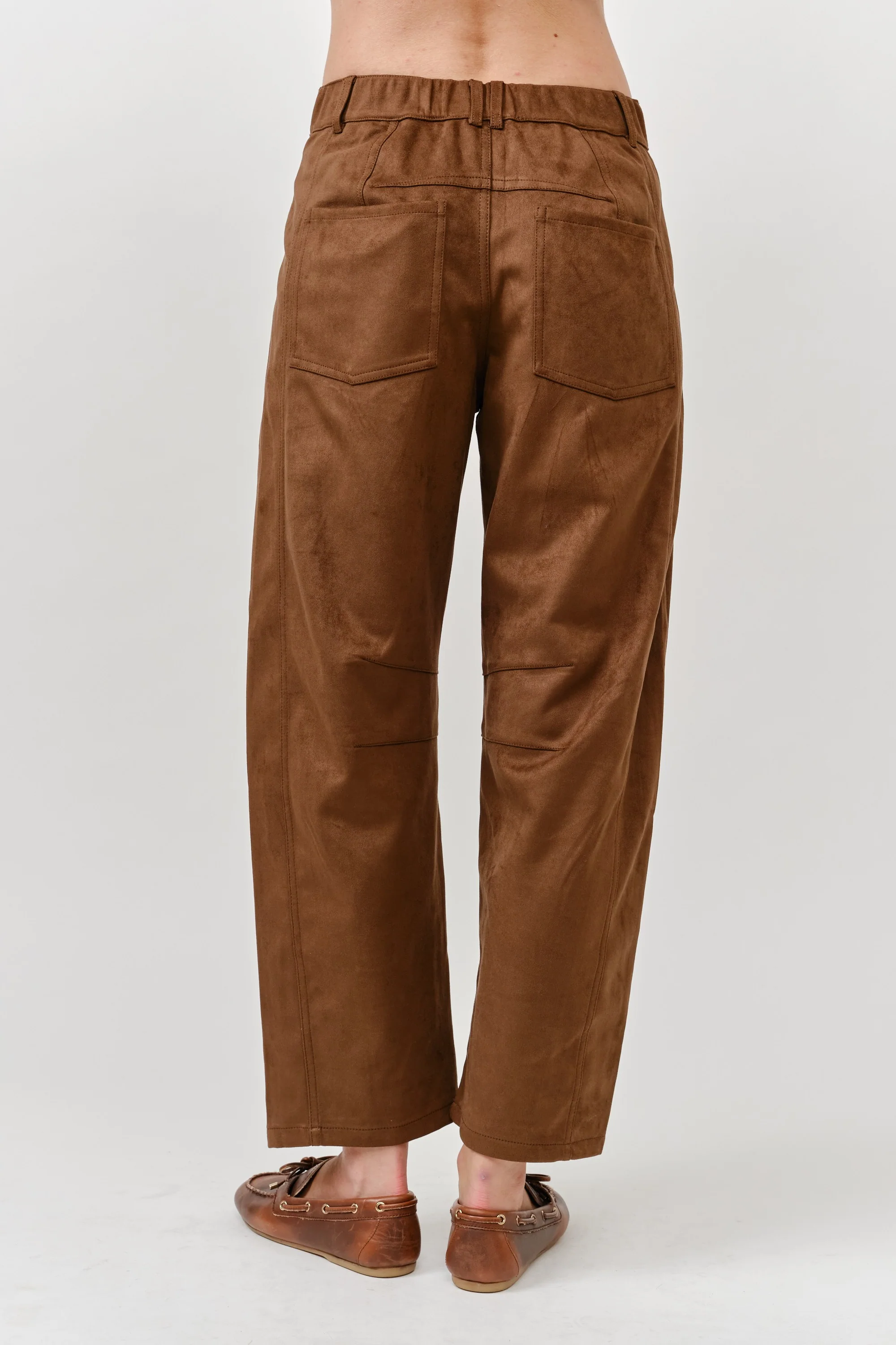 Slouchy Relax Fit Suede Pants - XAYUYUE