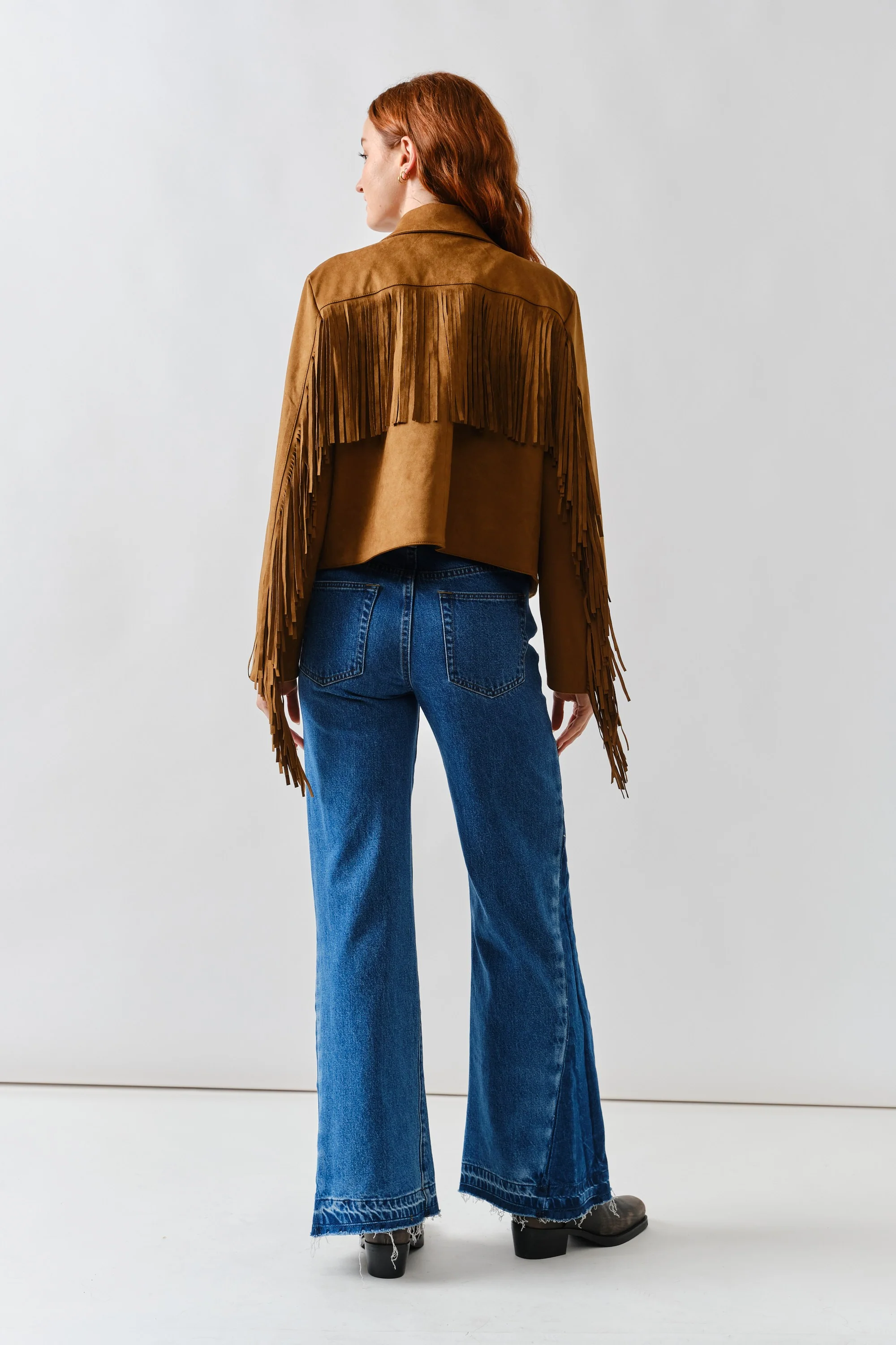 Faux Suede Fringe Jacket - XAYUYUE