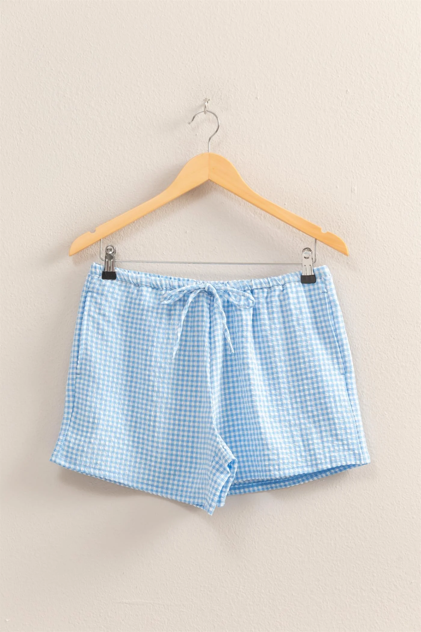 Tie Top Gingham Short Set - XAYUYUE