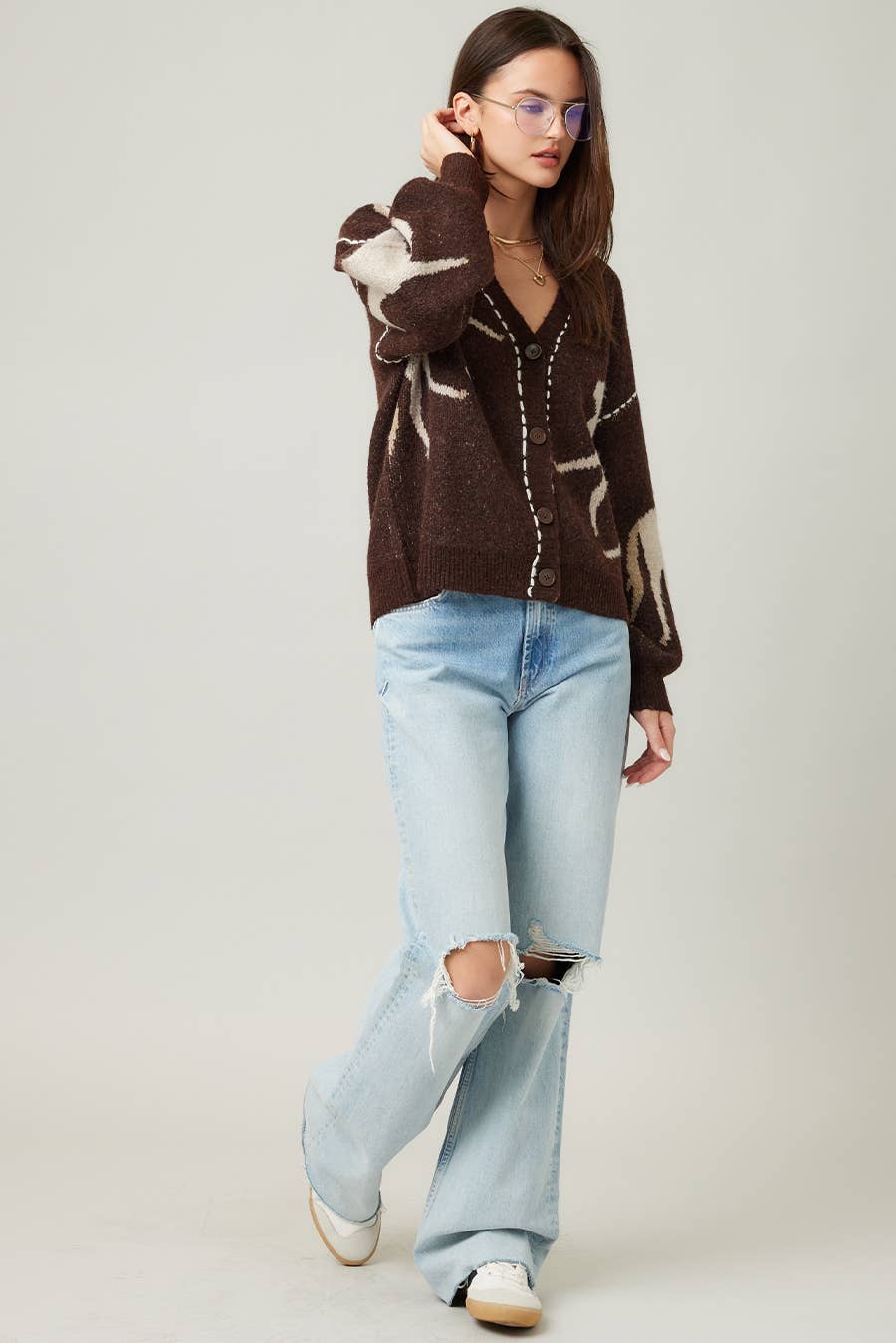 Fall Top Rated Knit Horse Cozy Cardigan - XAYUYUE