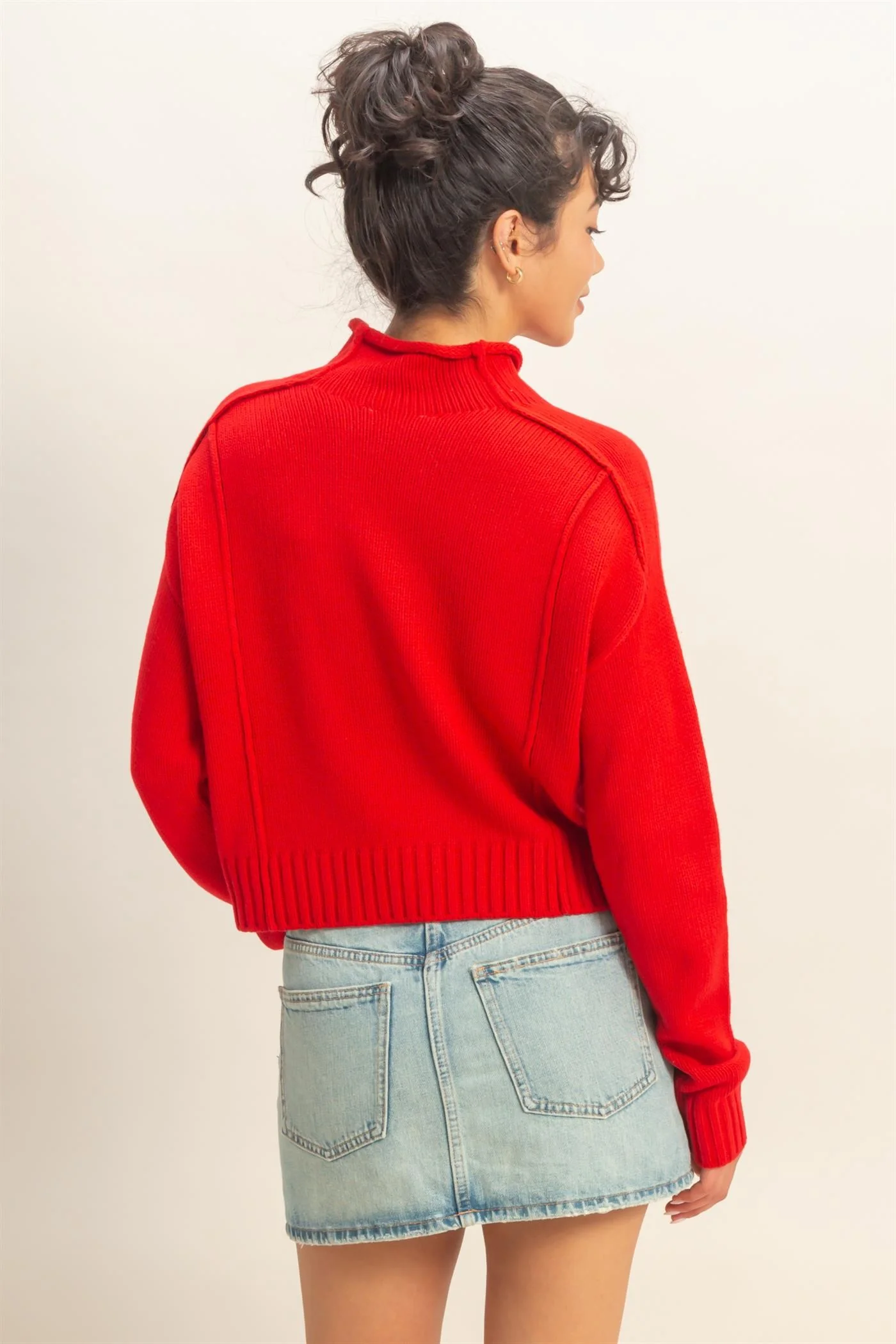 High Roll Neck Sweater - XAYUYUE