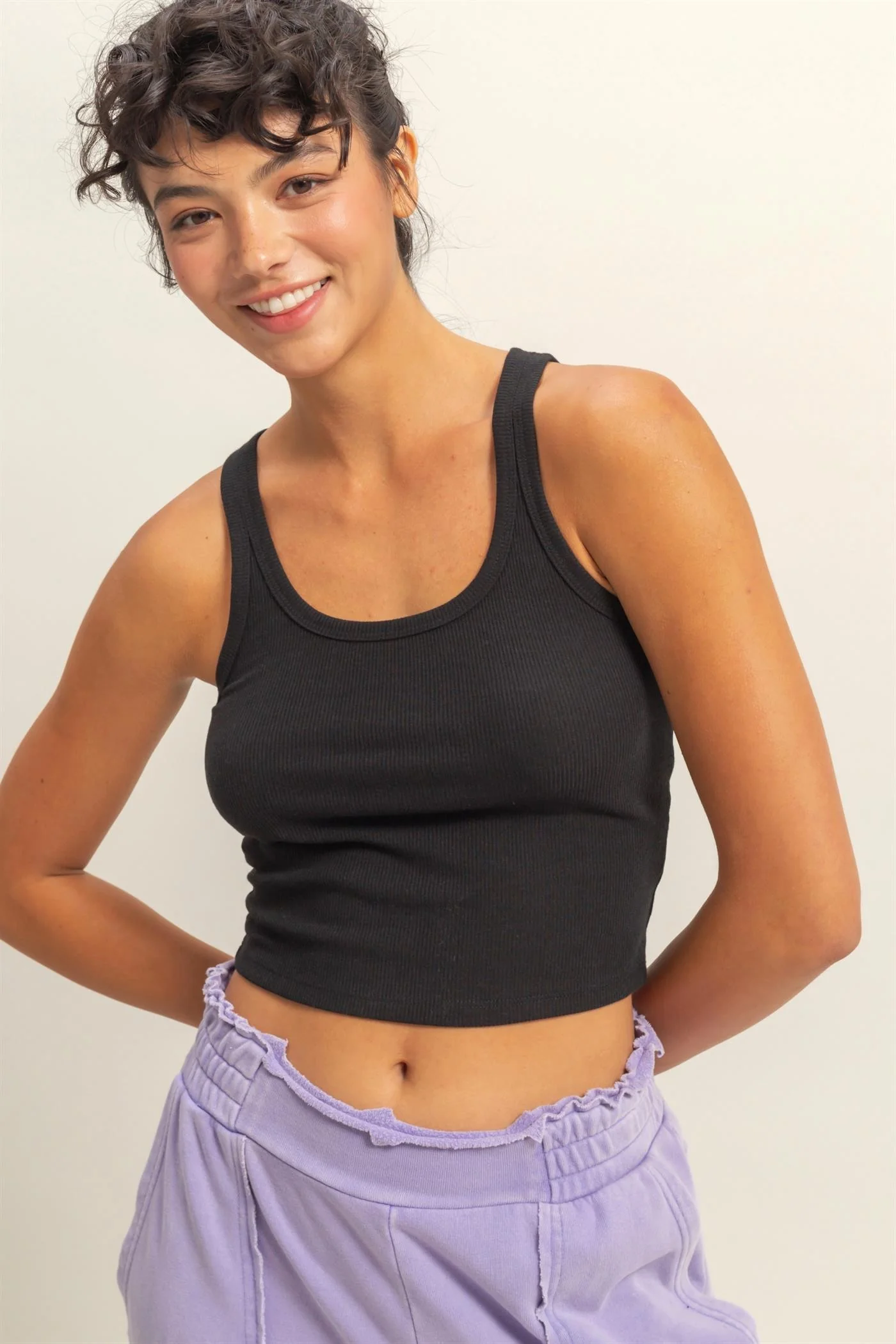 Scoop Neck Bodycon Tank - XAYUYUE