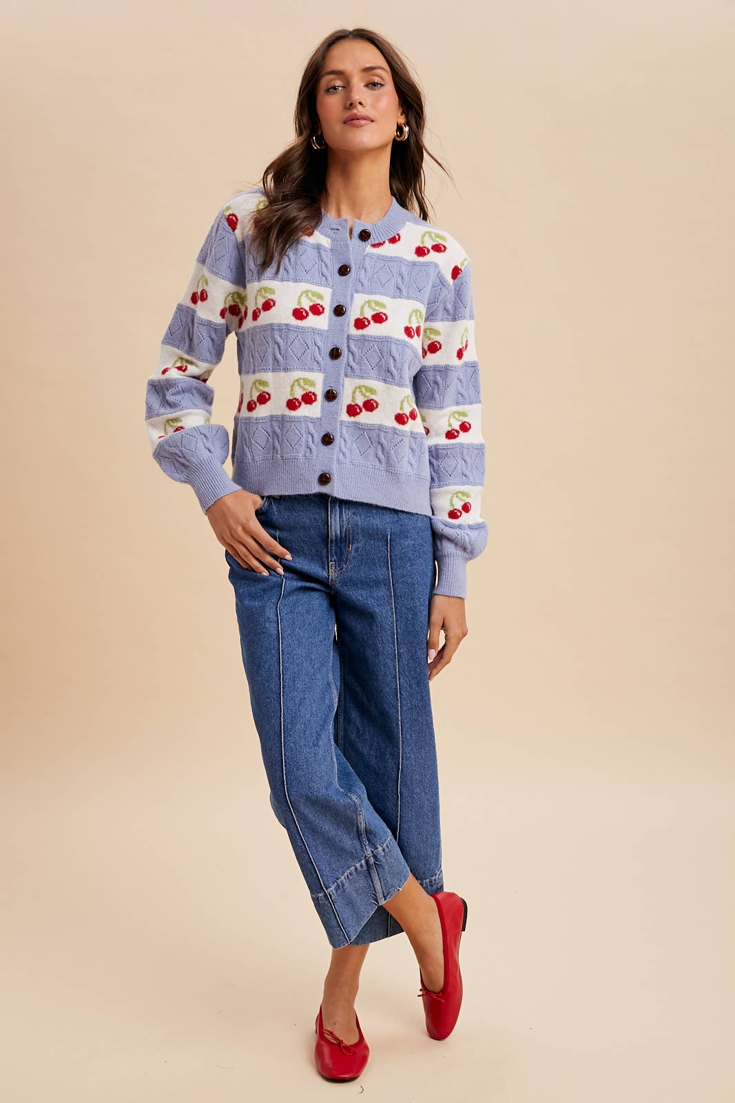 Cherry Knitted Cardigan - XAYUYUE