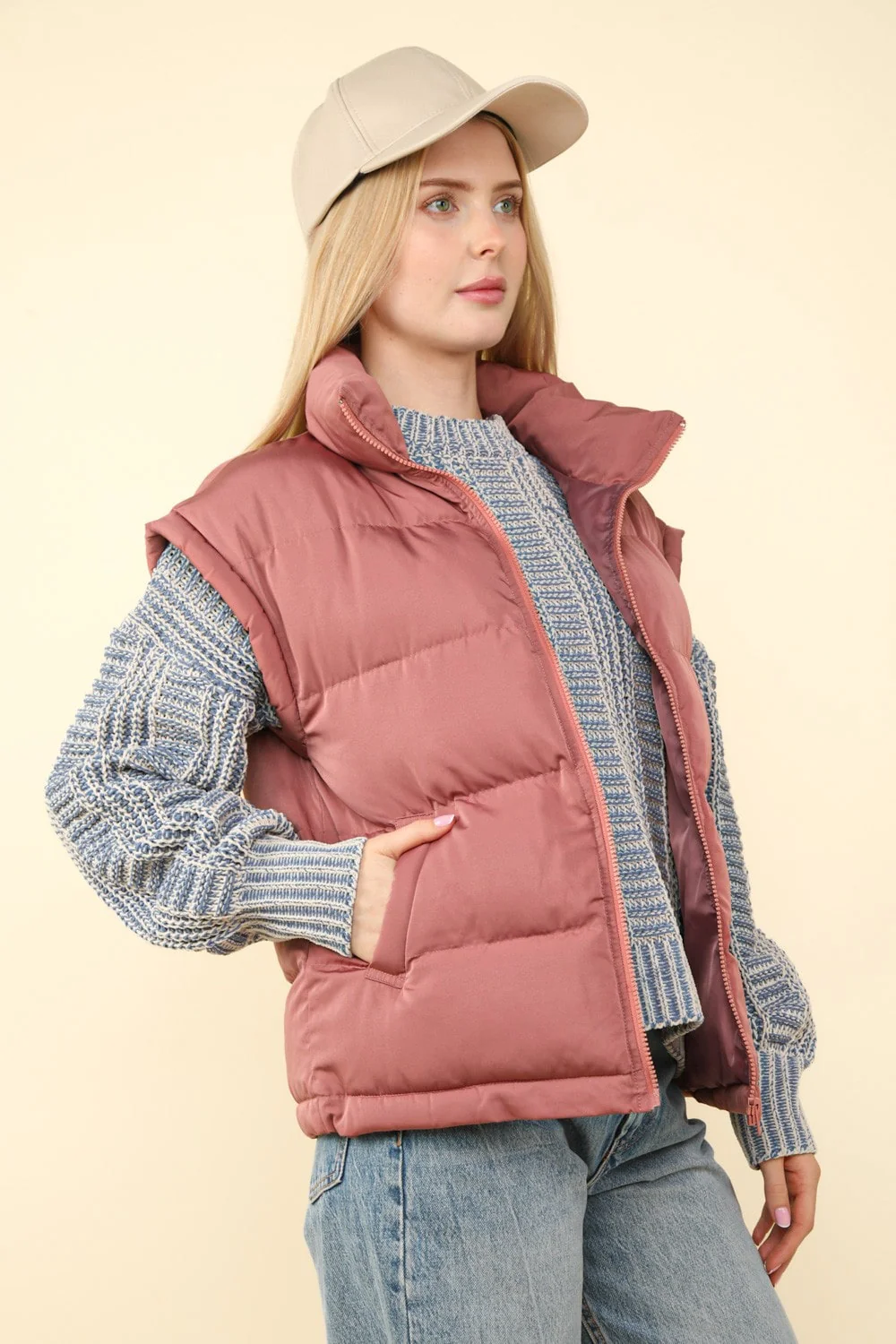High Neck Casual Comfy Puffer Vest - XAYUYUE