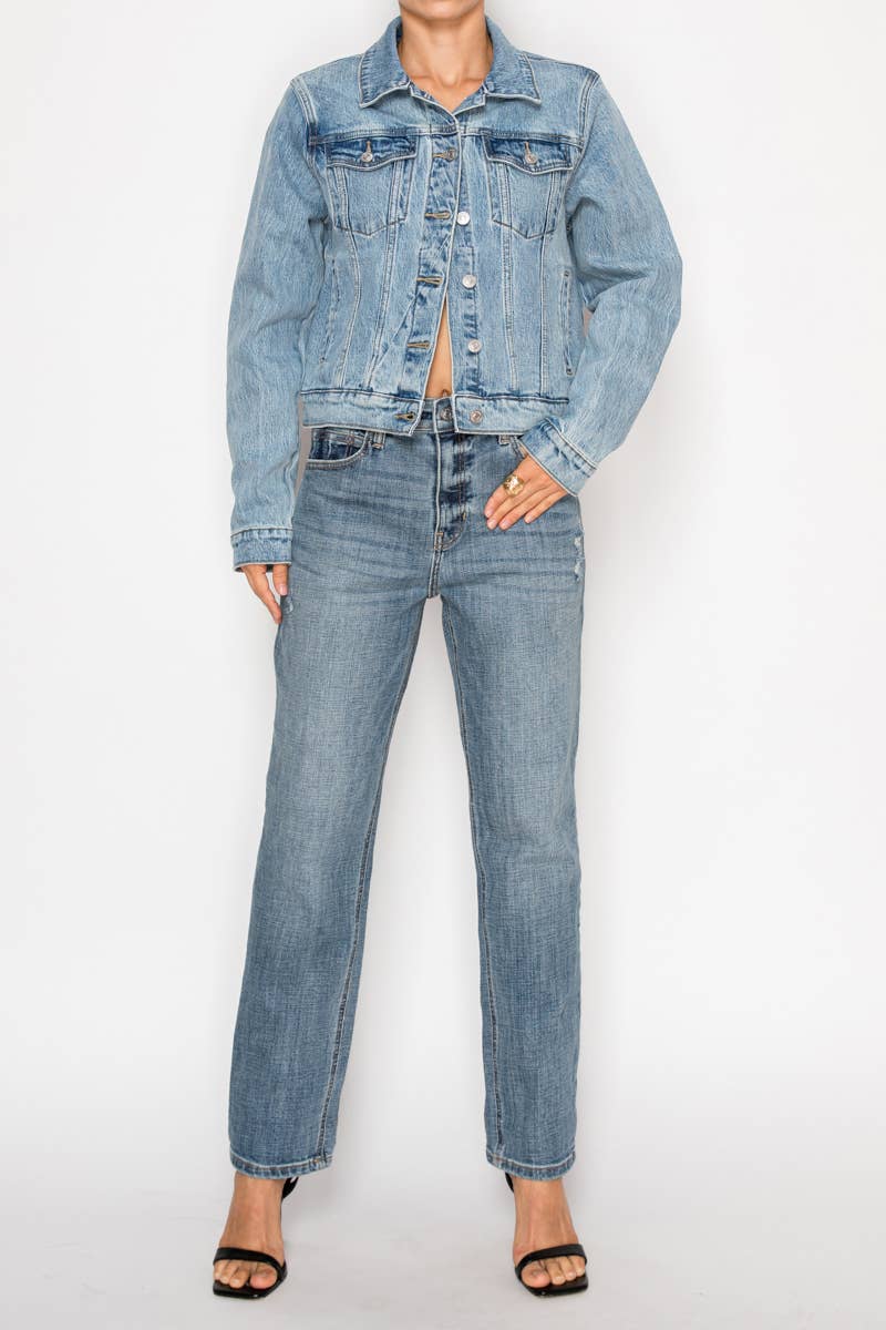 CLASSIC TRUCKER DENIM JACKET - XAYUYUE