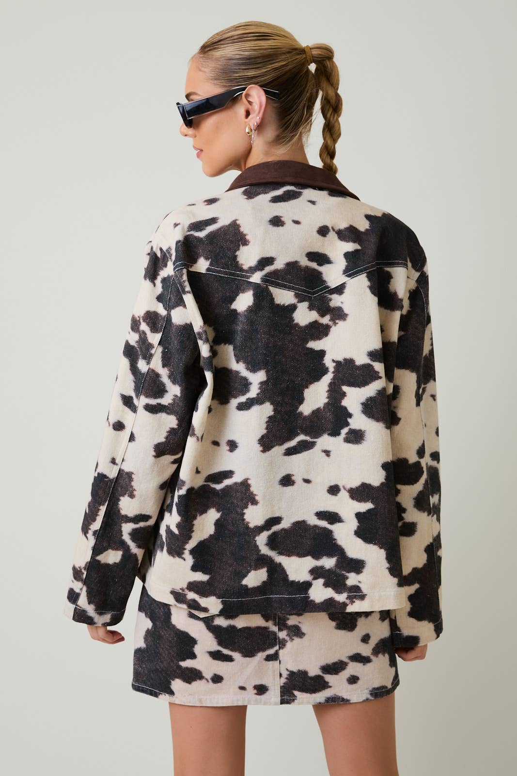 COW PRINT BARN JACKET - XAYUYUE