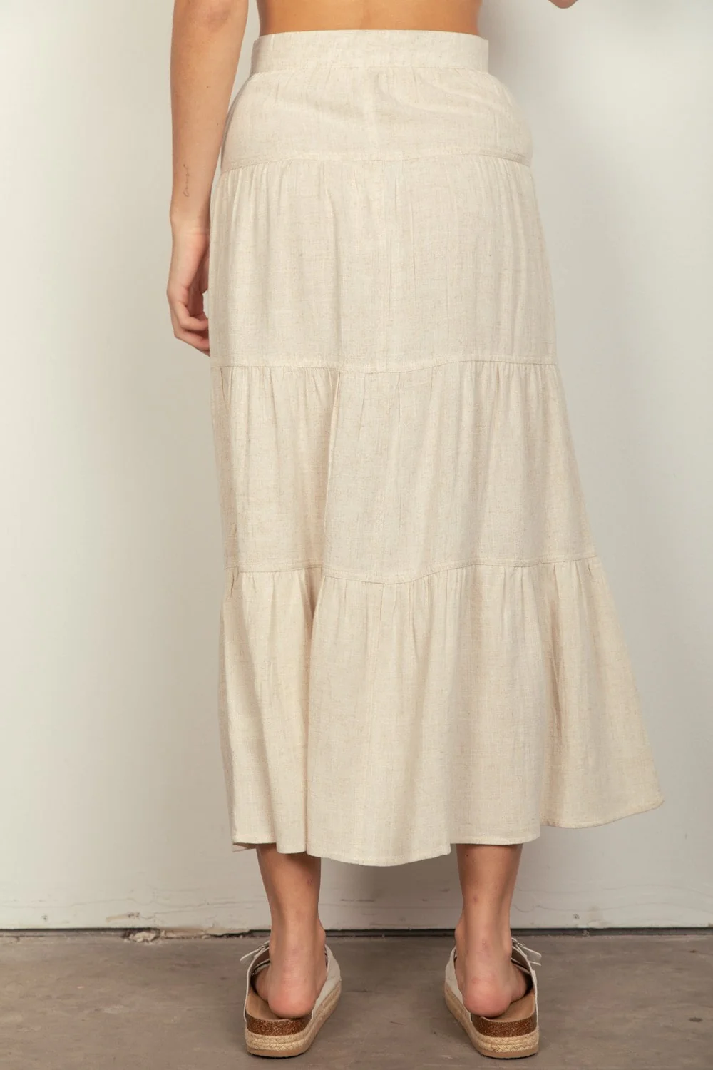 Linen Tiered Maxi Skirt - XAYUYUE