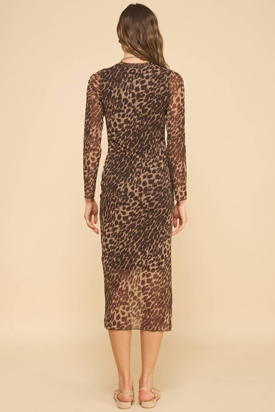Leopard Print Winter Sunset Dress - XAYUYUE