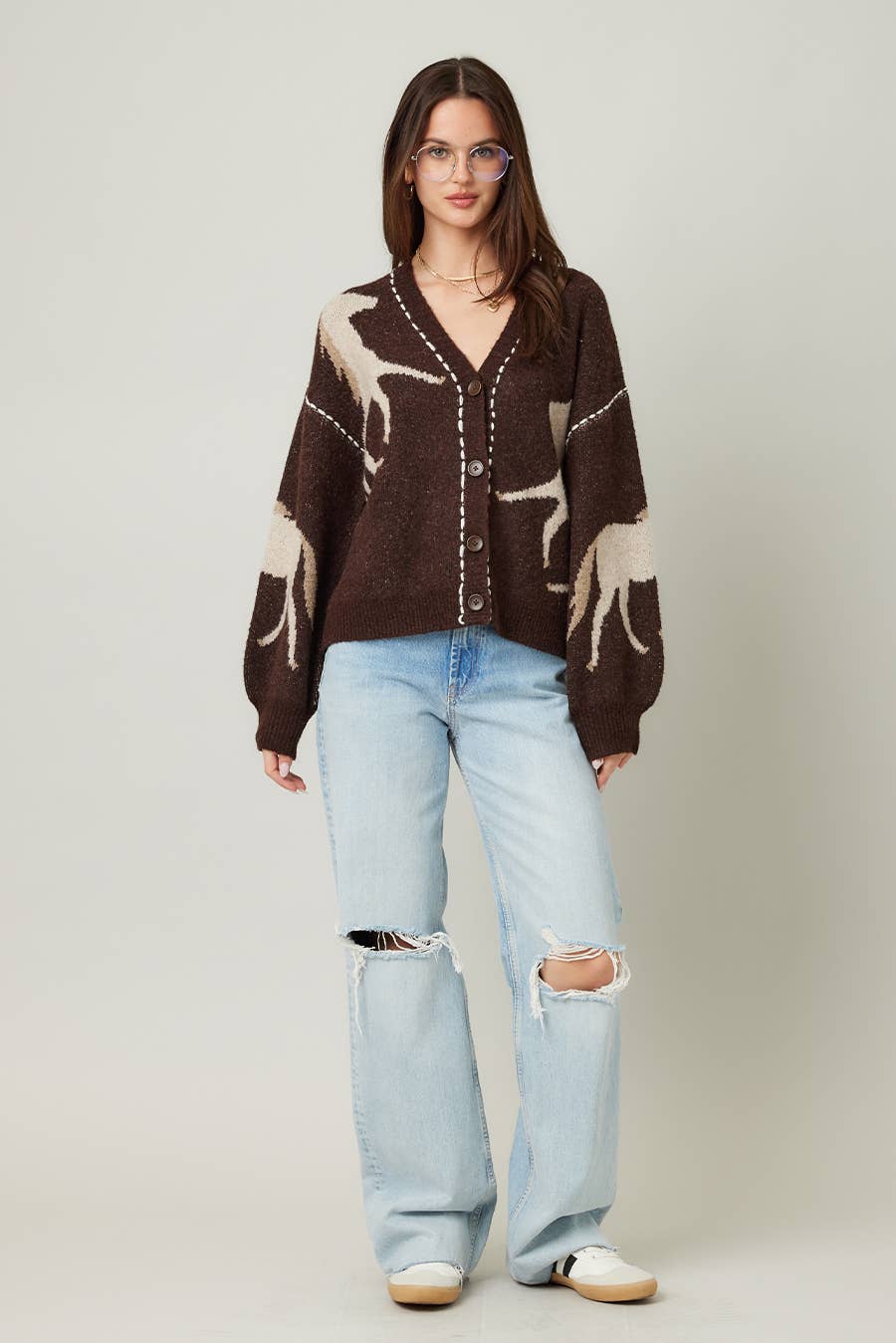 Fall Top Rated Knit Horse Cozy Cardigan - XAYUYUE